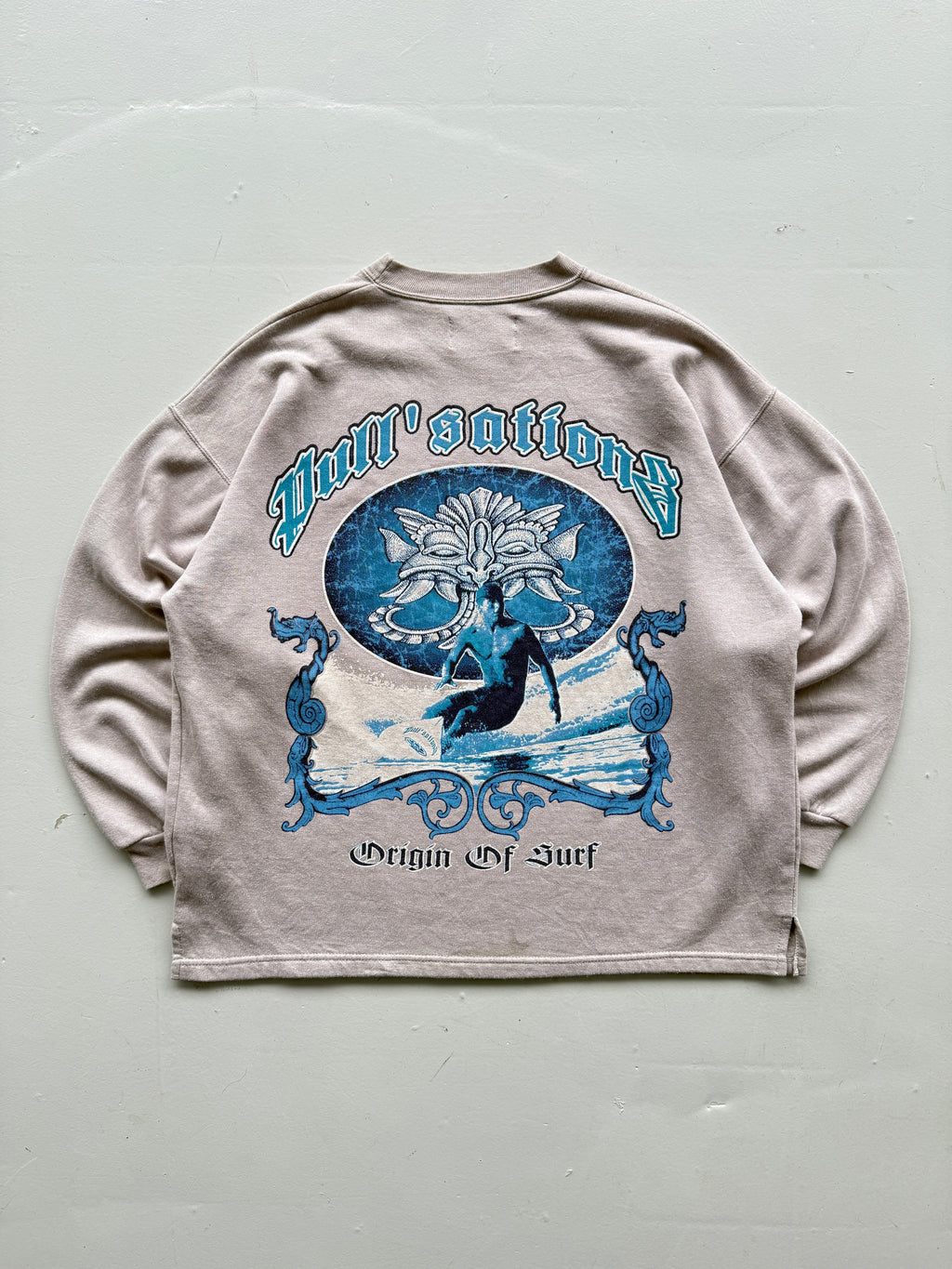 Faded Pink 90's Vintage Surfer Graphic Sweatshirt Jumper - Large