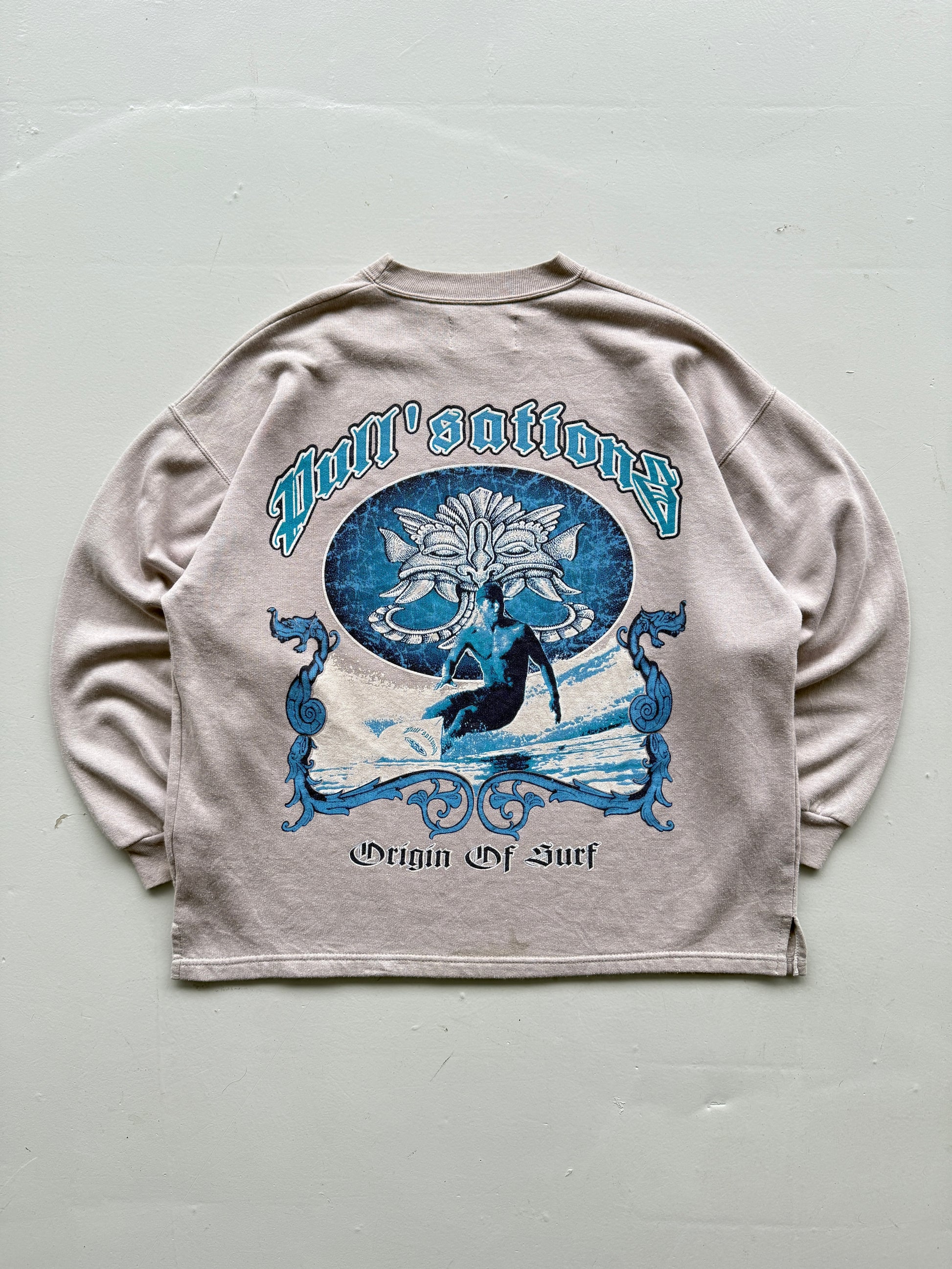 Faded Pink 90's Vintage Surfer Graphic Sweatshirt Jumper - Large