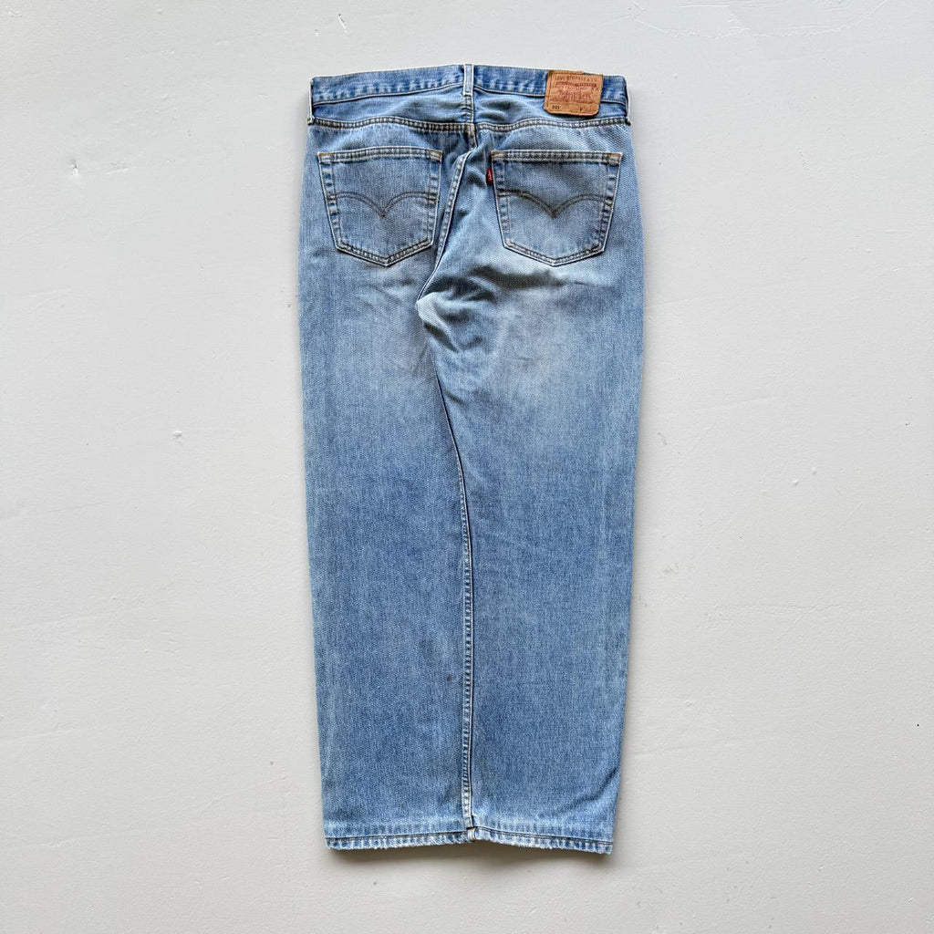 Blue Levi's 501 Denim Straight Leg 90's Vintage Jeans - 34” x 30”