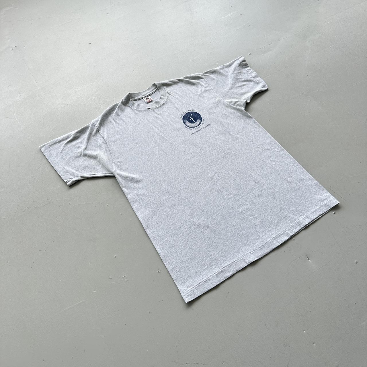 Grey Religious Christian Vintage 90's T-shirt - XL