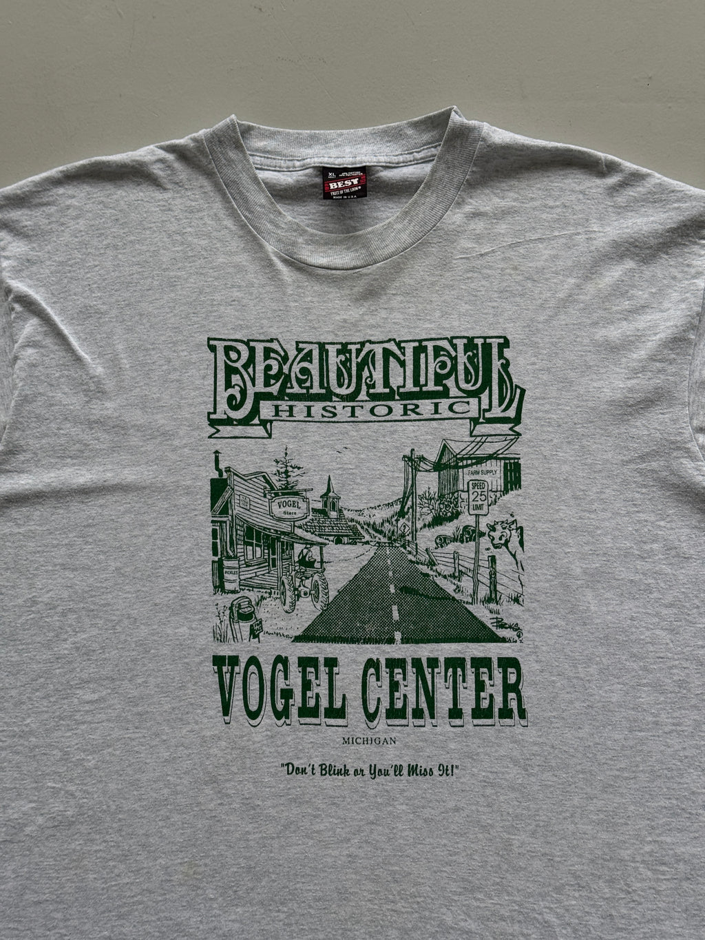 Grey Single Stitch 90's Vintage Historic Graphic Tourist T-Shirt - XL