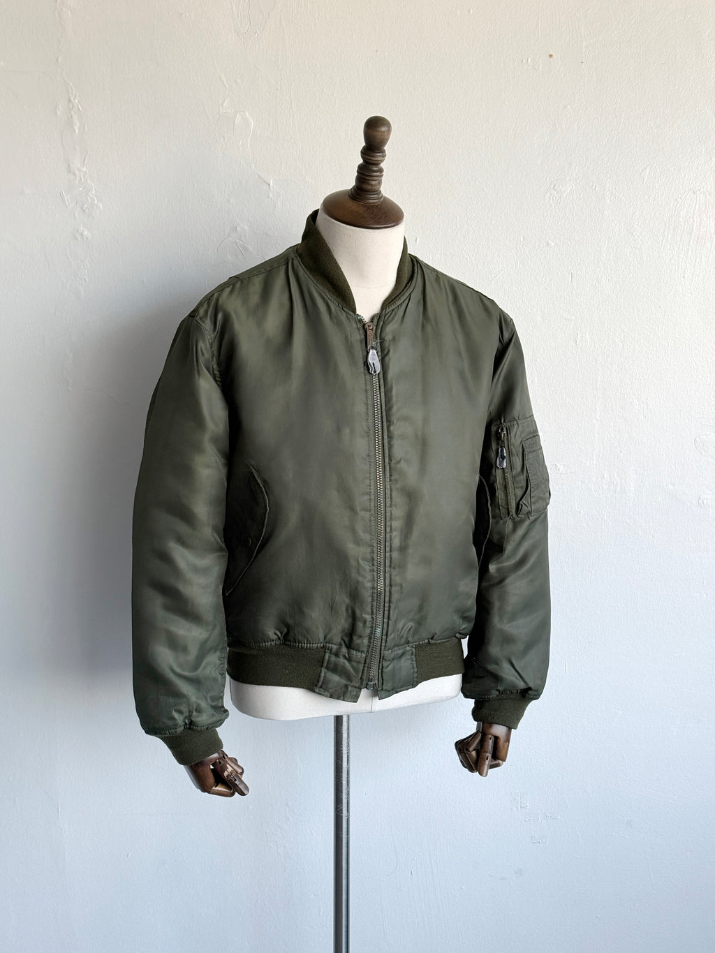 Olive Green MA-1 Style 90s Vintage Bomber Jacket