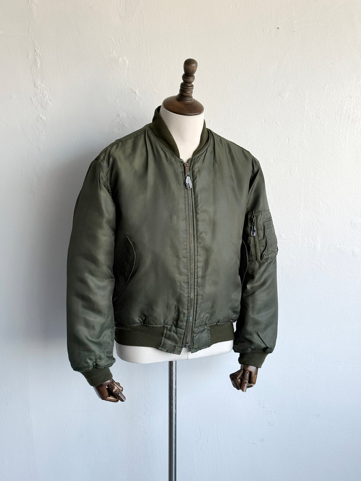 Olive Green MA-1 Style 90s Vintage Bomber Jacket