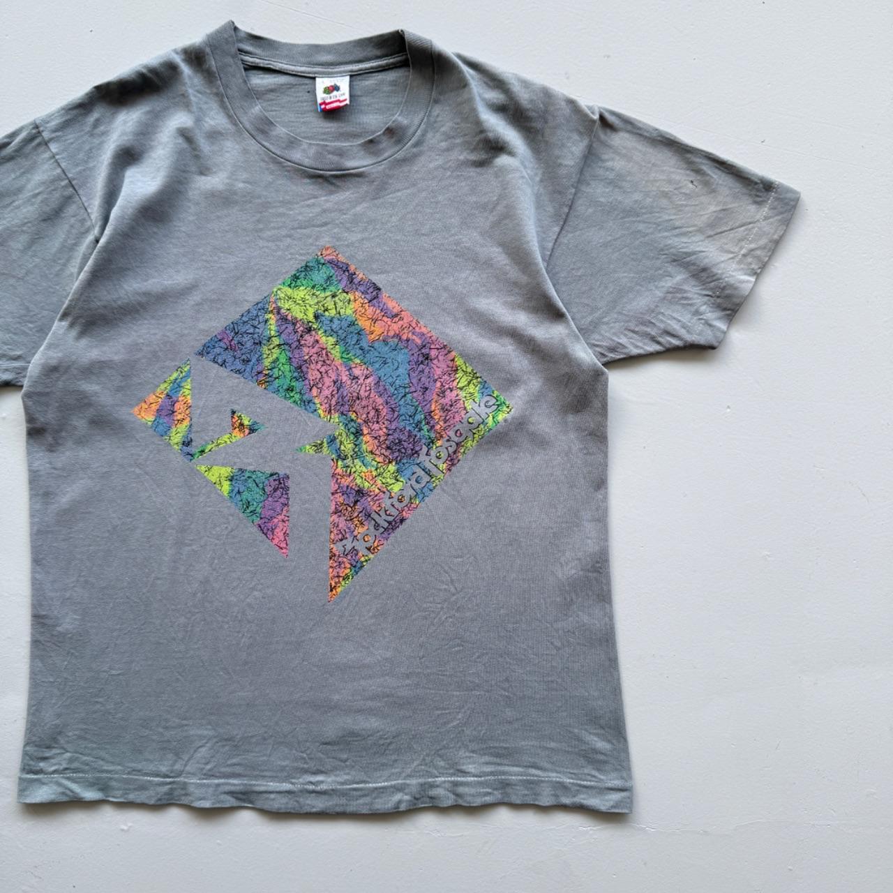 Blue Grey Overdyed 90's Graphic Vintage T-shirt - Large
