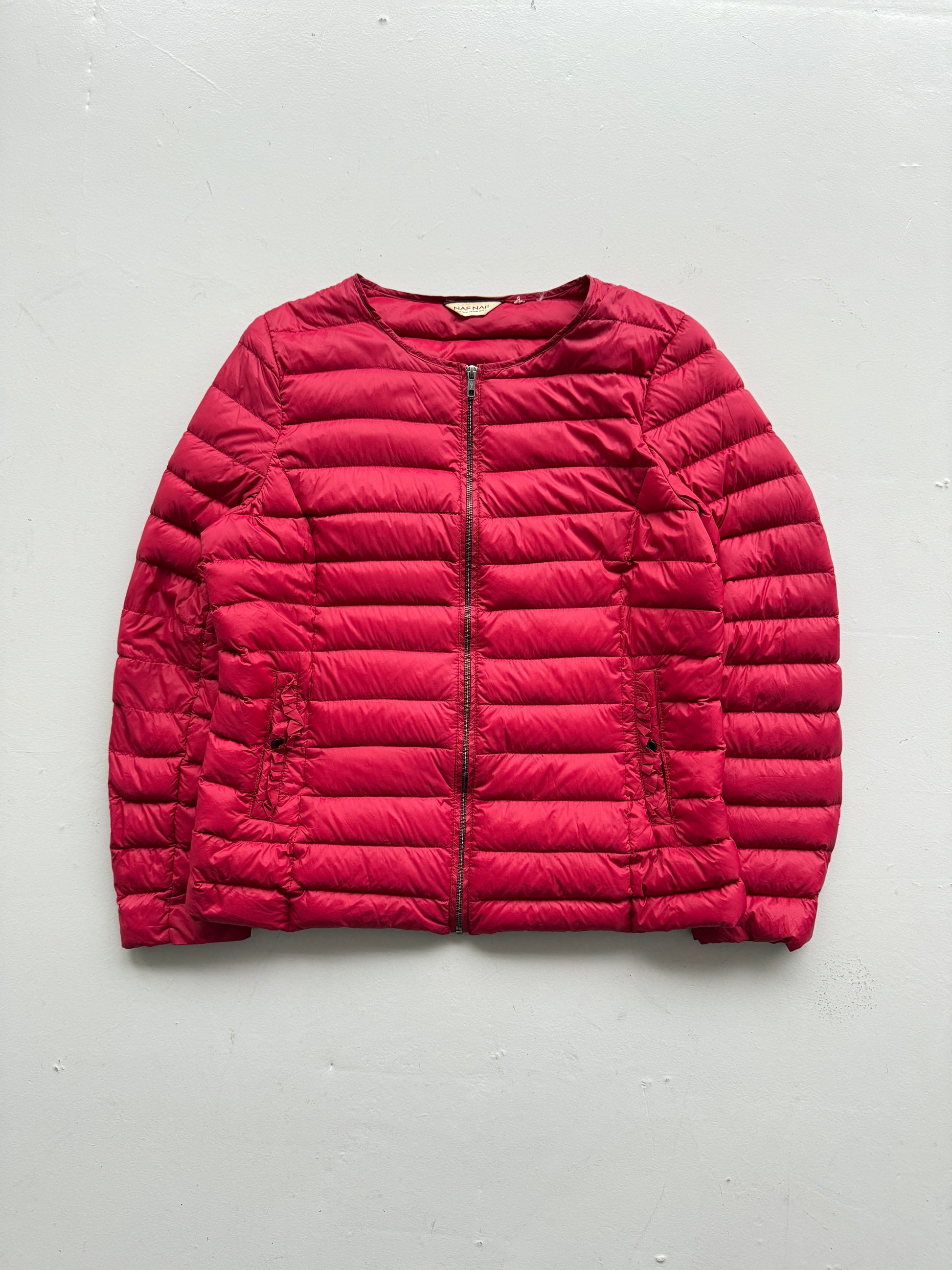Red Naf Naf 00's Vintage Y2K Insulated Puffer Jacket - Size 10