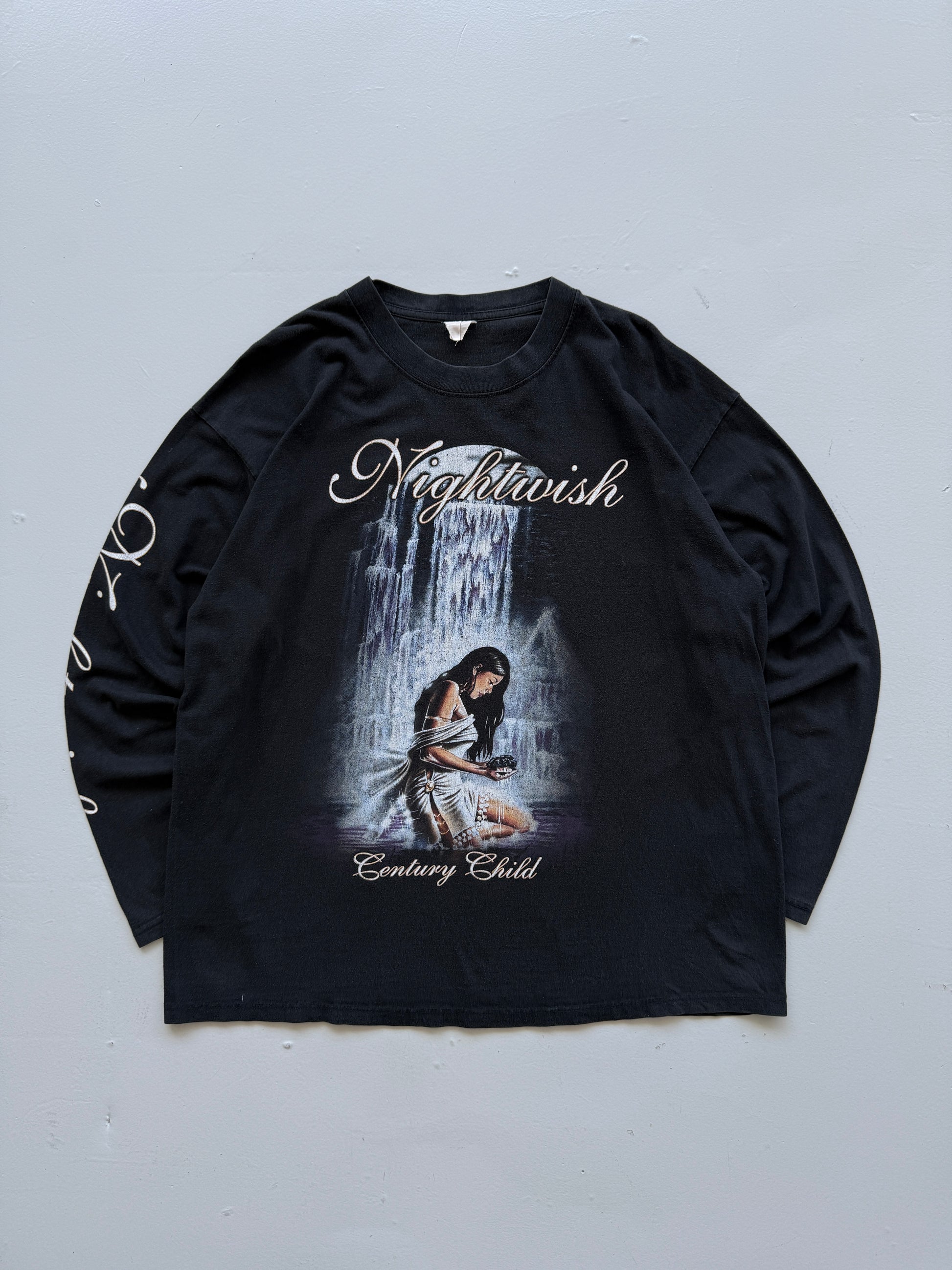 Black Nightwish Century Child 2002 World Tour Vintage Long Sleeve Graphic T-Shir