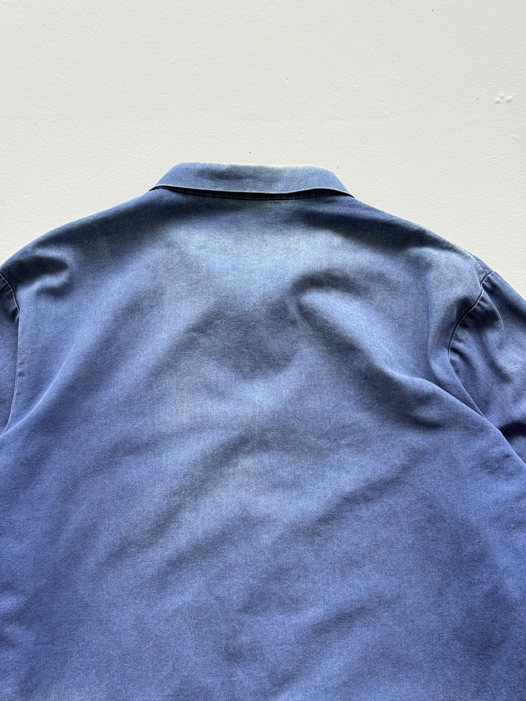 Faded Thrashed Blue French Chore Jacket 80's Vintage Workwear CH189 - Large