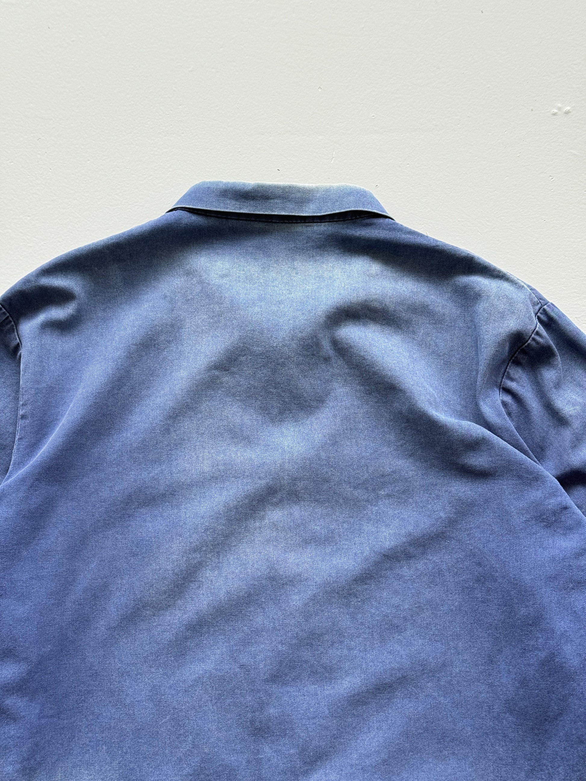 Faded Thrashed Blue French Chore Jacket 80's Vintage Workwear CH189 - Large