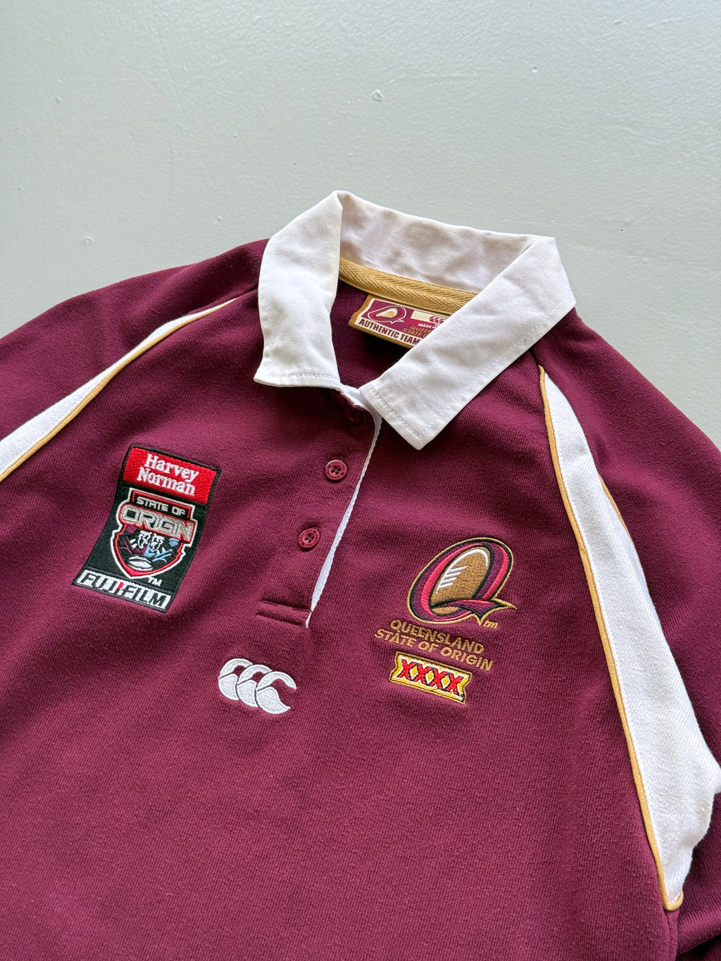 Maroon Queensland State of Origin 00's Vintage Canterbury Rugby Jersey- Kids 10
