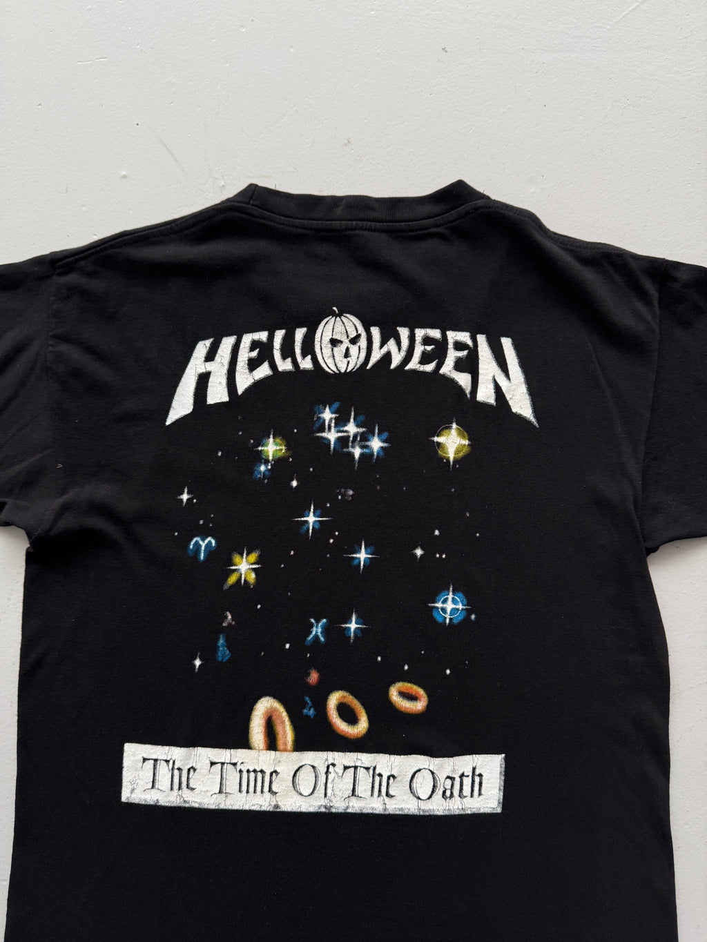 Black Helloween 90's Vintage Metal Graphic Band T-Shirt - Small