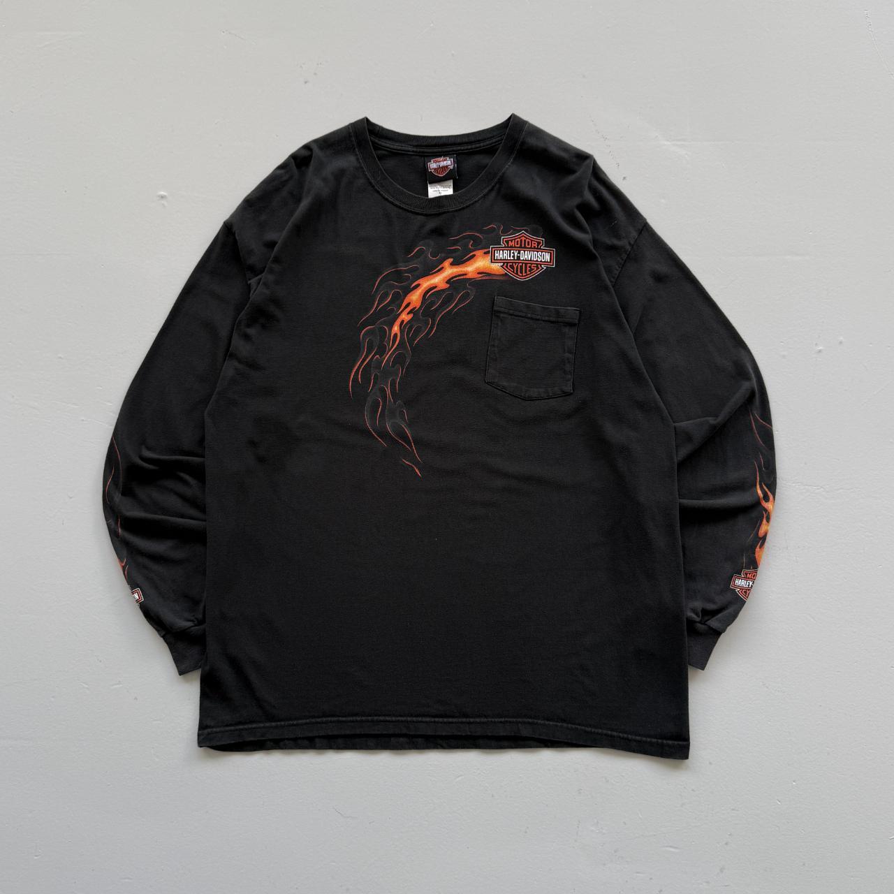 Black Harley Davidson 90s Vintage Graphic Long Sleeve T-Shirt - XL