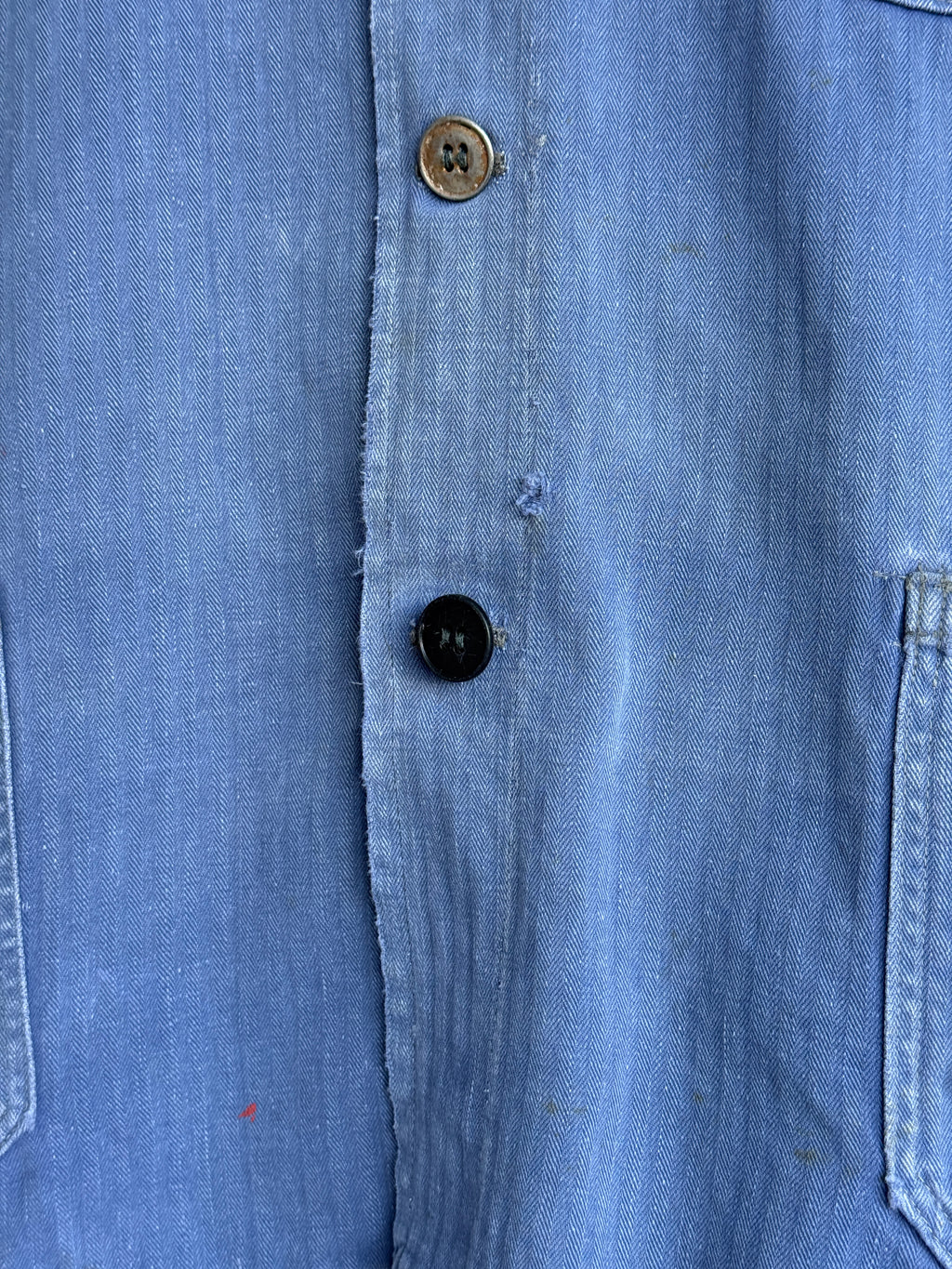 Faded Blue French 1950's Vintage Workwear Chore Jacket CH463 - Small