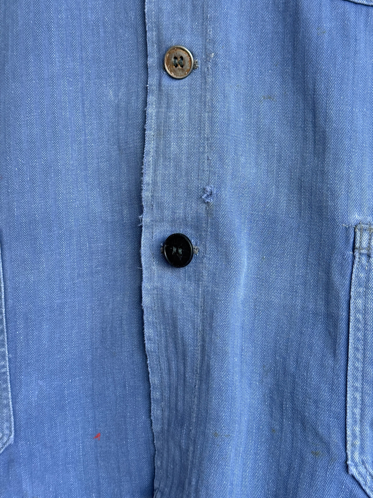 Faded Blue French 1950's Vintage Workwear Chore Jacket CH463 - Small