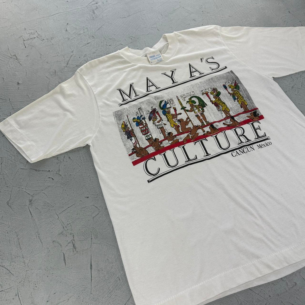 Mayas Culture White 90s vintage T-shirt - Medium