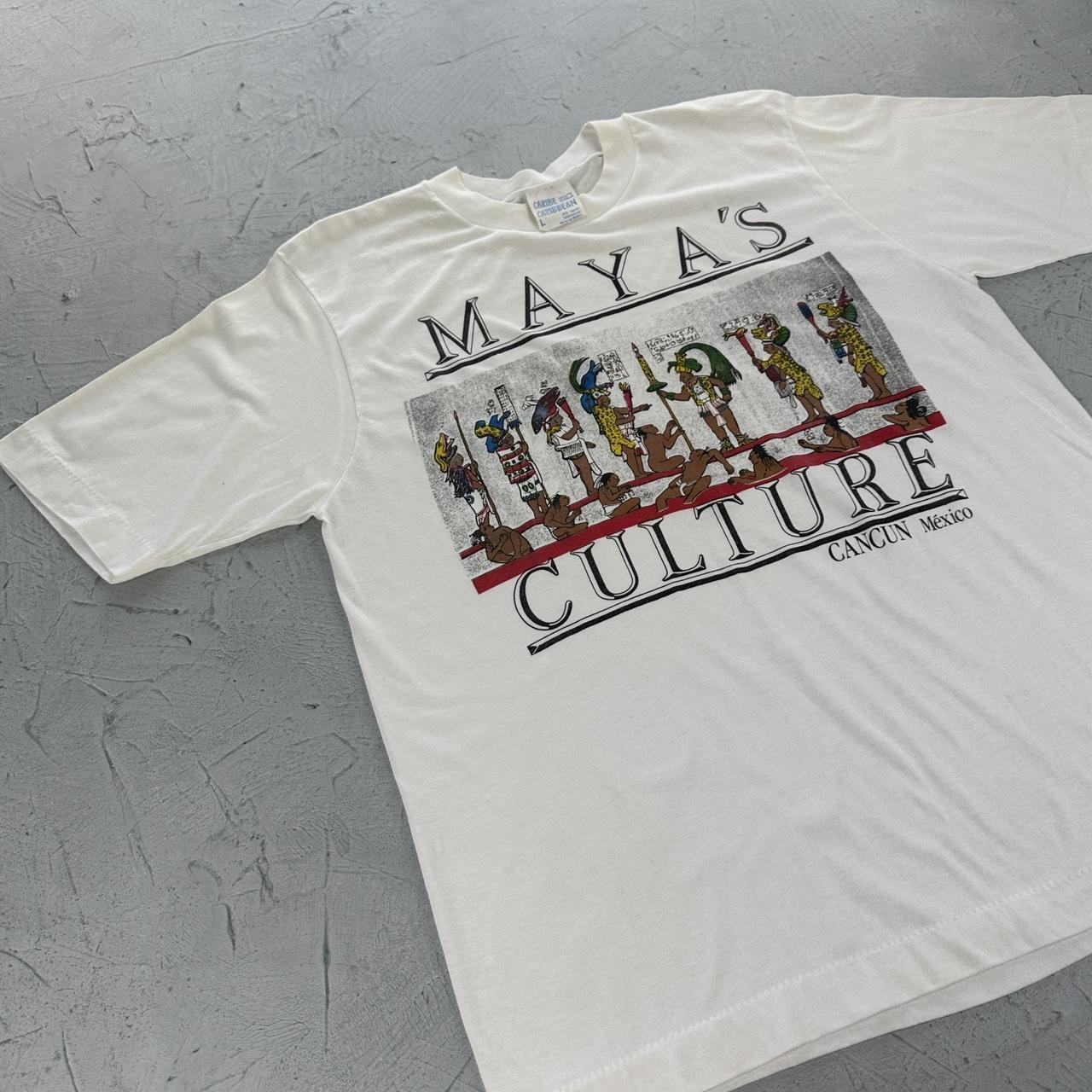 Mayas Culture White 90s vintage T-shirt - Medium