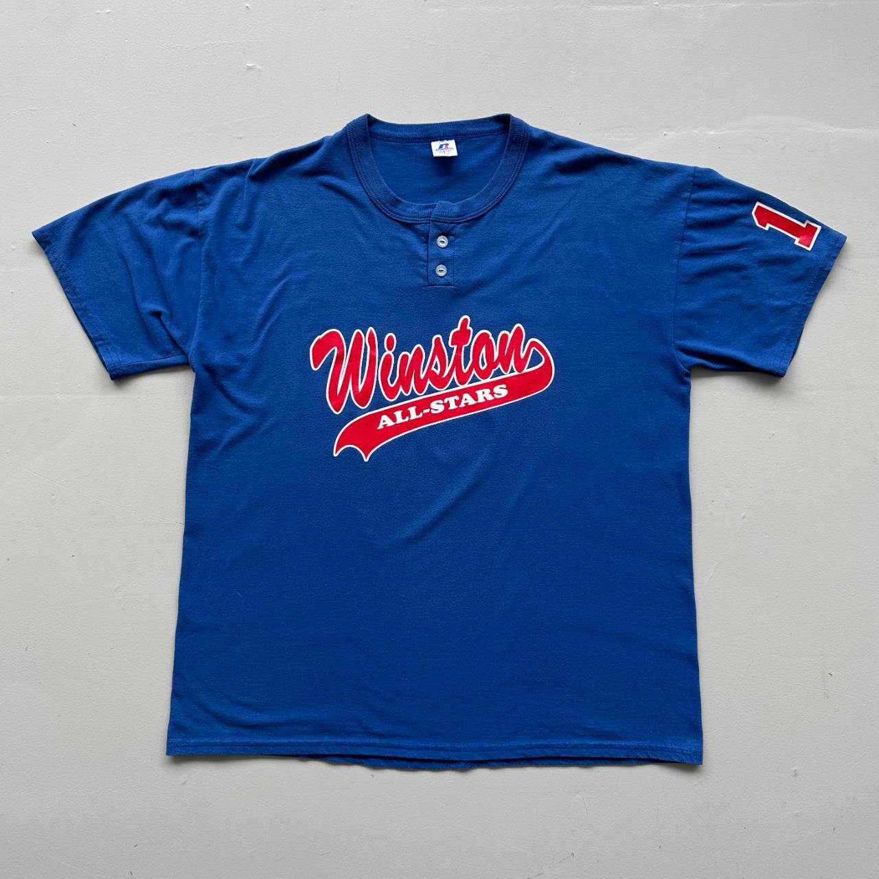 Blue Russell Atheltic Winston Sports Baseball 90s Vintage T-shirt - XL