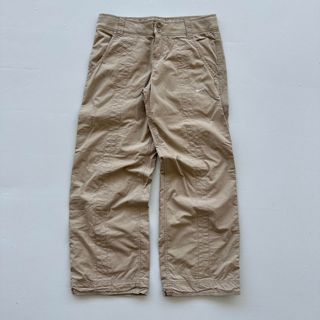 Cream Women’s Wide Leg Low-Rise Nike Dead-stock Y2K Cargo Pants - 34" x 31"