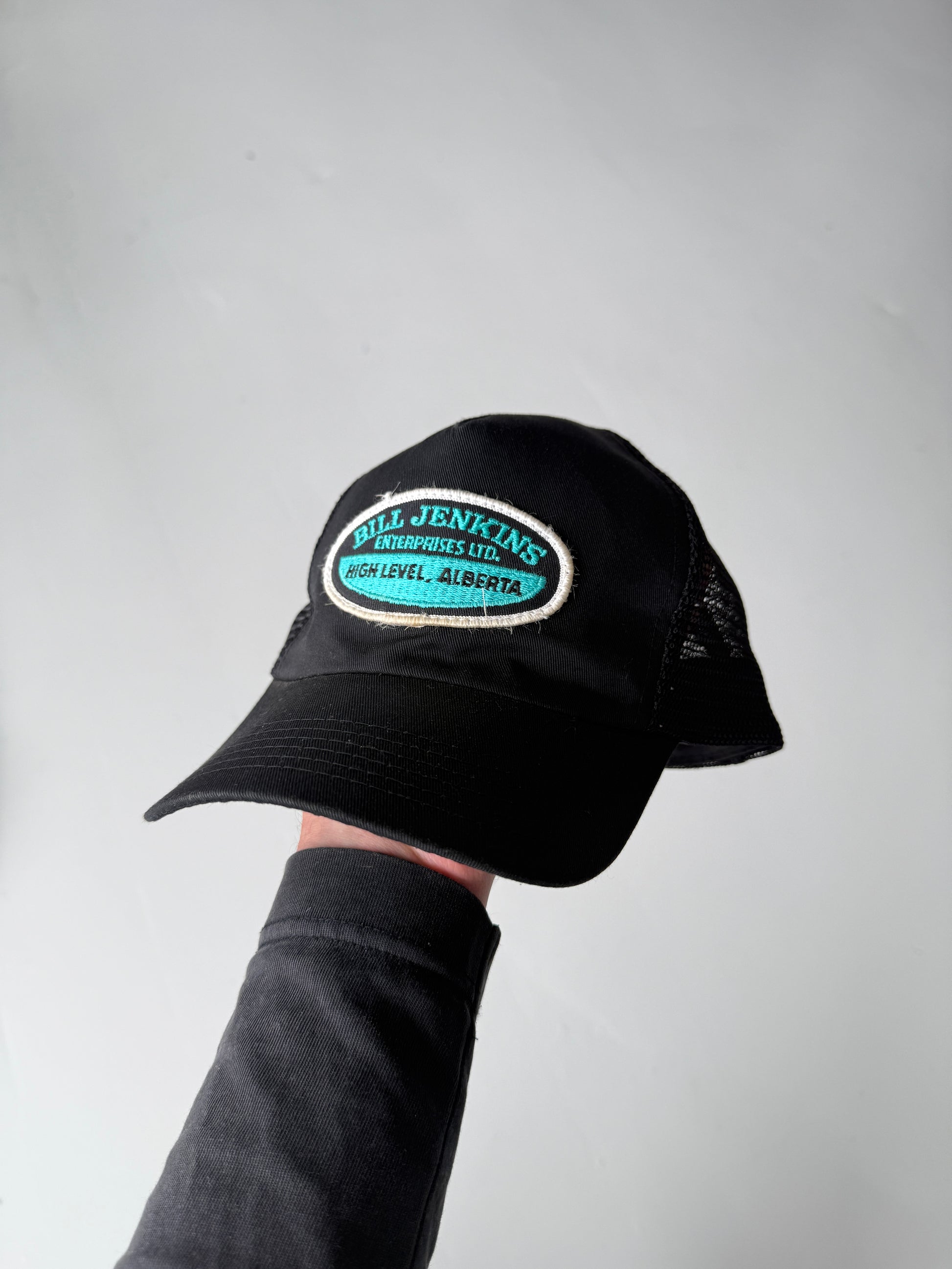 Black Bill Jenkins Vintage Canvas and Mesh SnapBack Trucker Cap