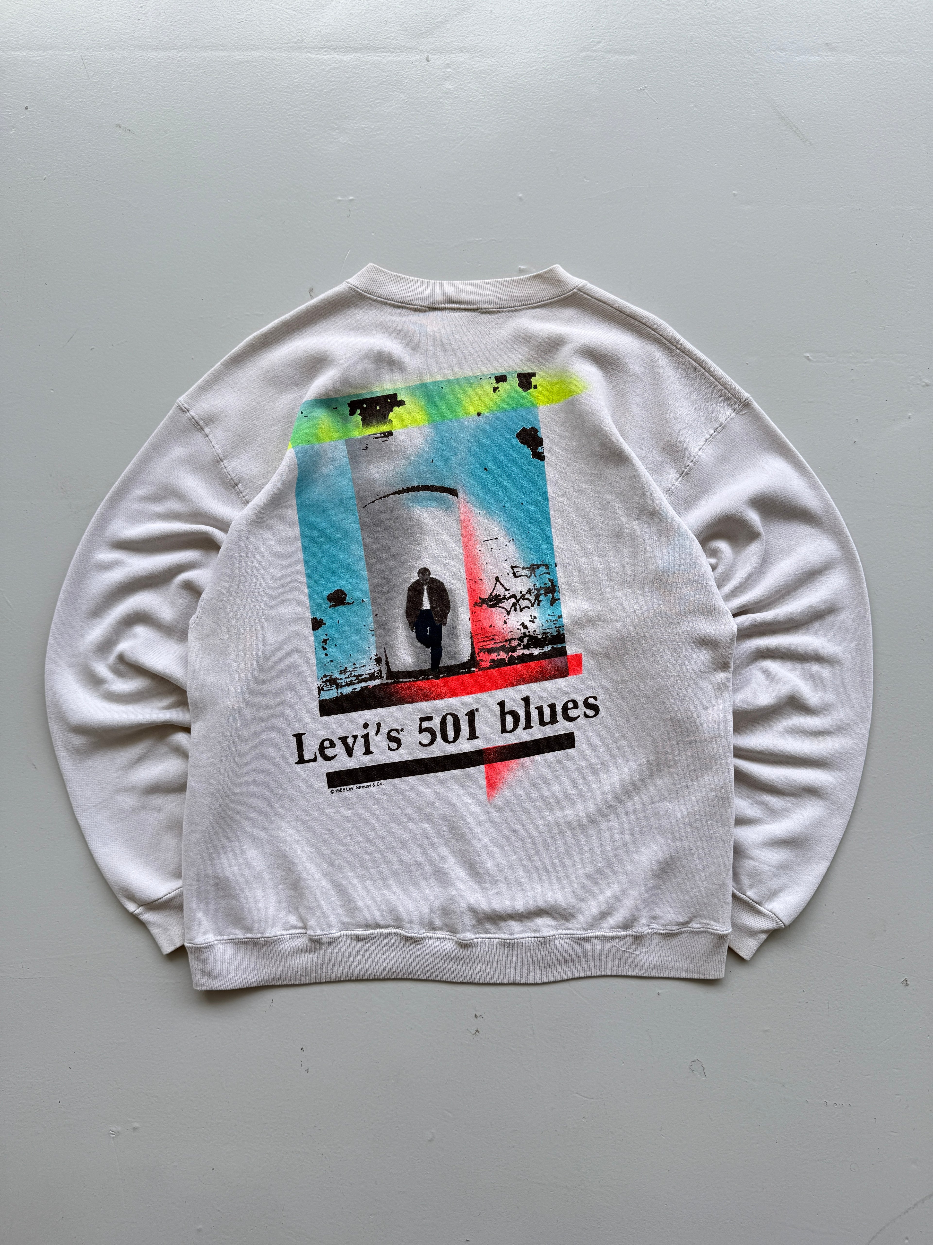 Levi's 501 Blues 80's Vintage Graphic Sweatshirt - Medium