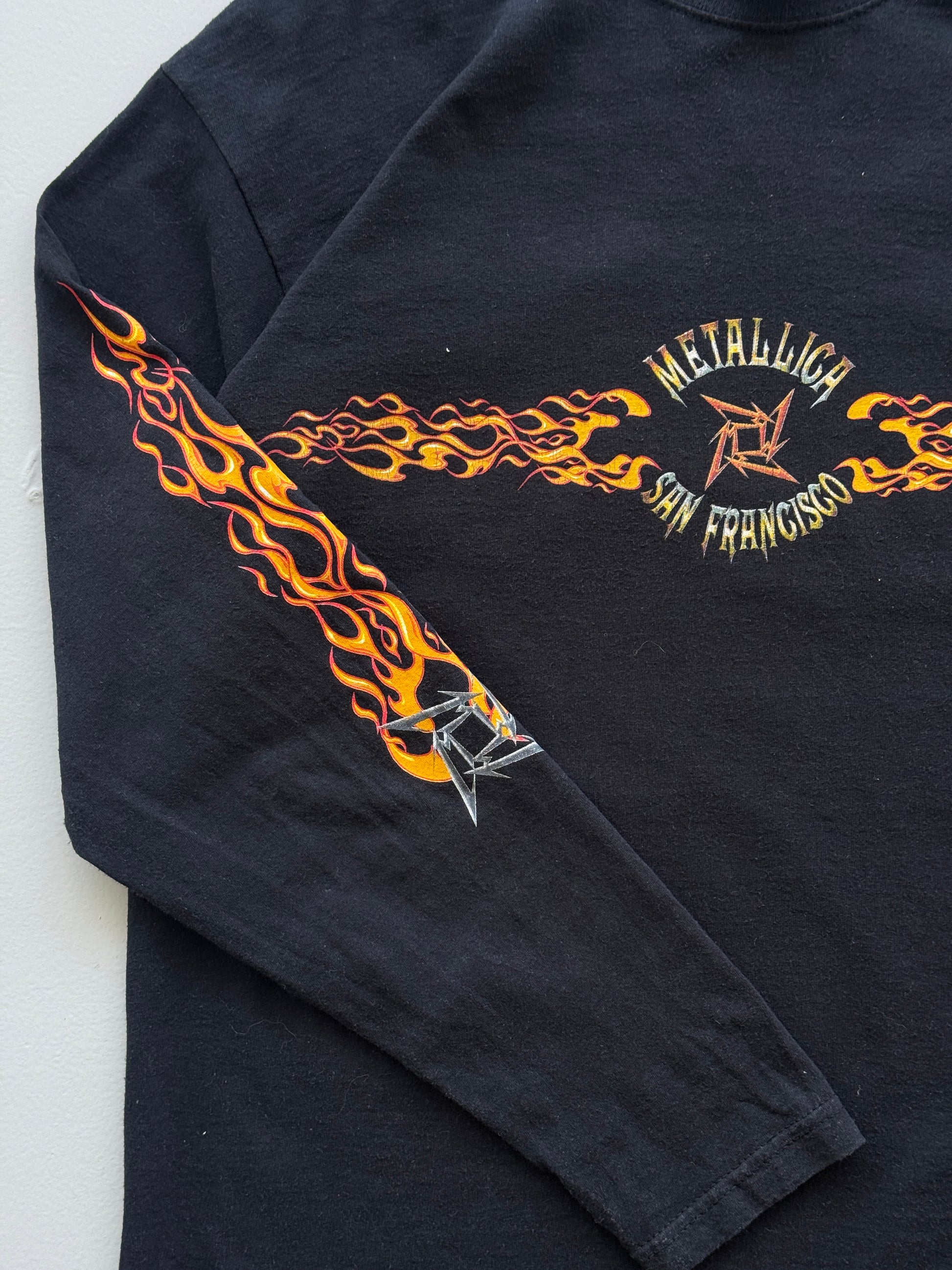 Black Metallica 00's Vintage Long Sleeve Graphic Band T-Shirt - Medium