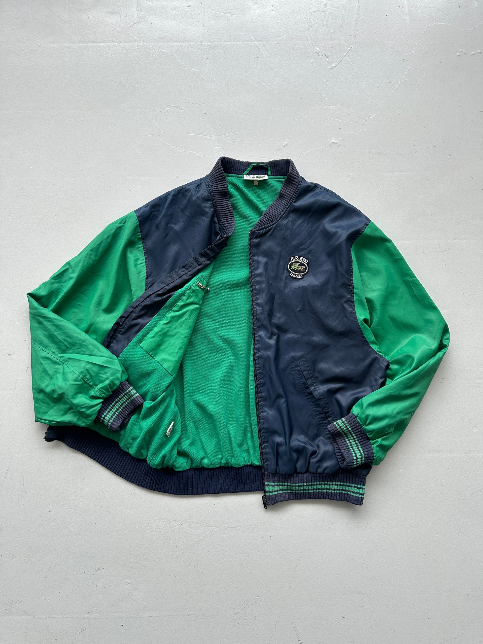 Navy Green Chemise Lacoste 80's Bomber Jacket - Large