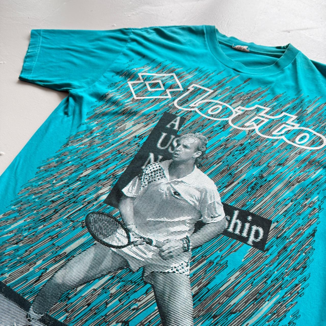 Blue Lotto US Tennis 90s Vintage Graphic T-Shirt - Large
