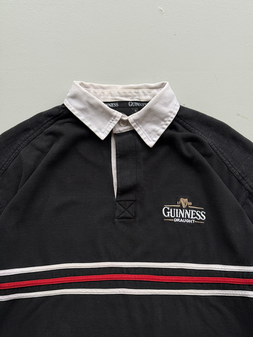 Guinness Draught Vintage Long Sleeve Rugby Polo - Large
