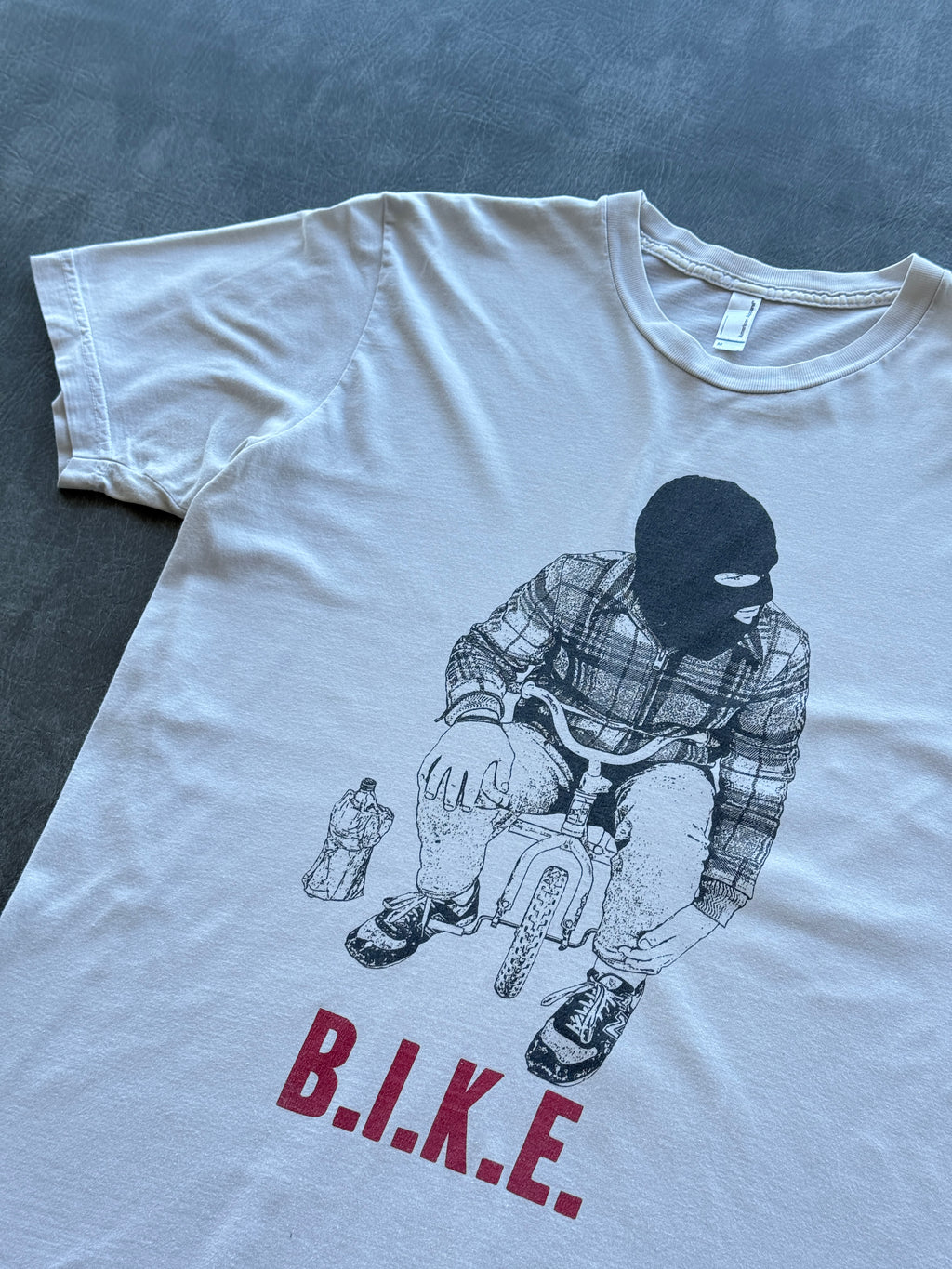 Cream B.I.K.E. Balaclava BMX Y2K Vintage Graphic T-Shirt - Medium