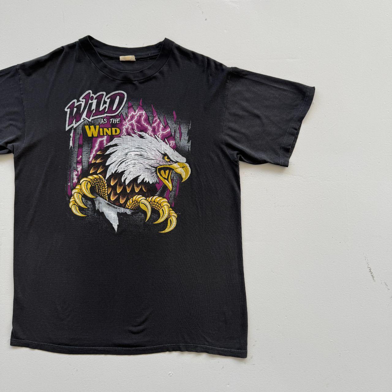 Black Wild as the Wind 90s Vintage Eagle Graphic T-Shirt - XL
