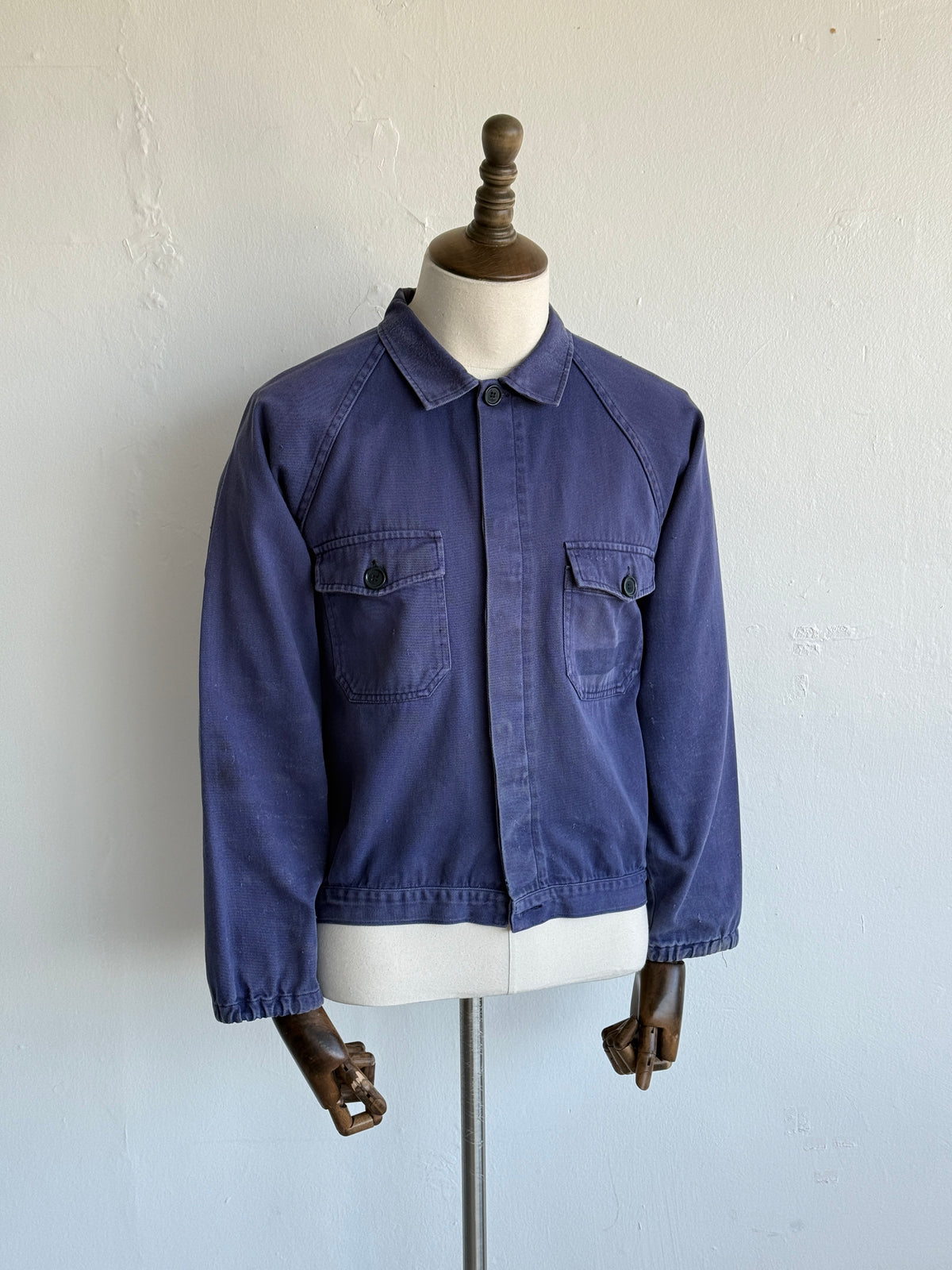 Blue French Vintage Workwear Chore Jacket CH484 - XS