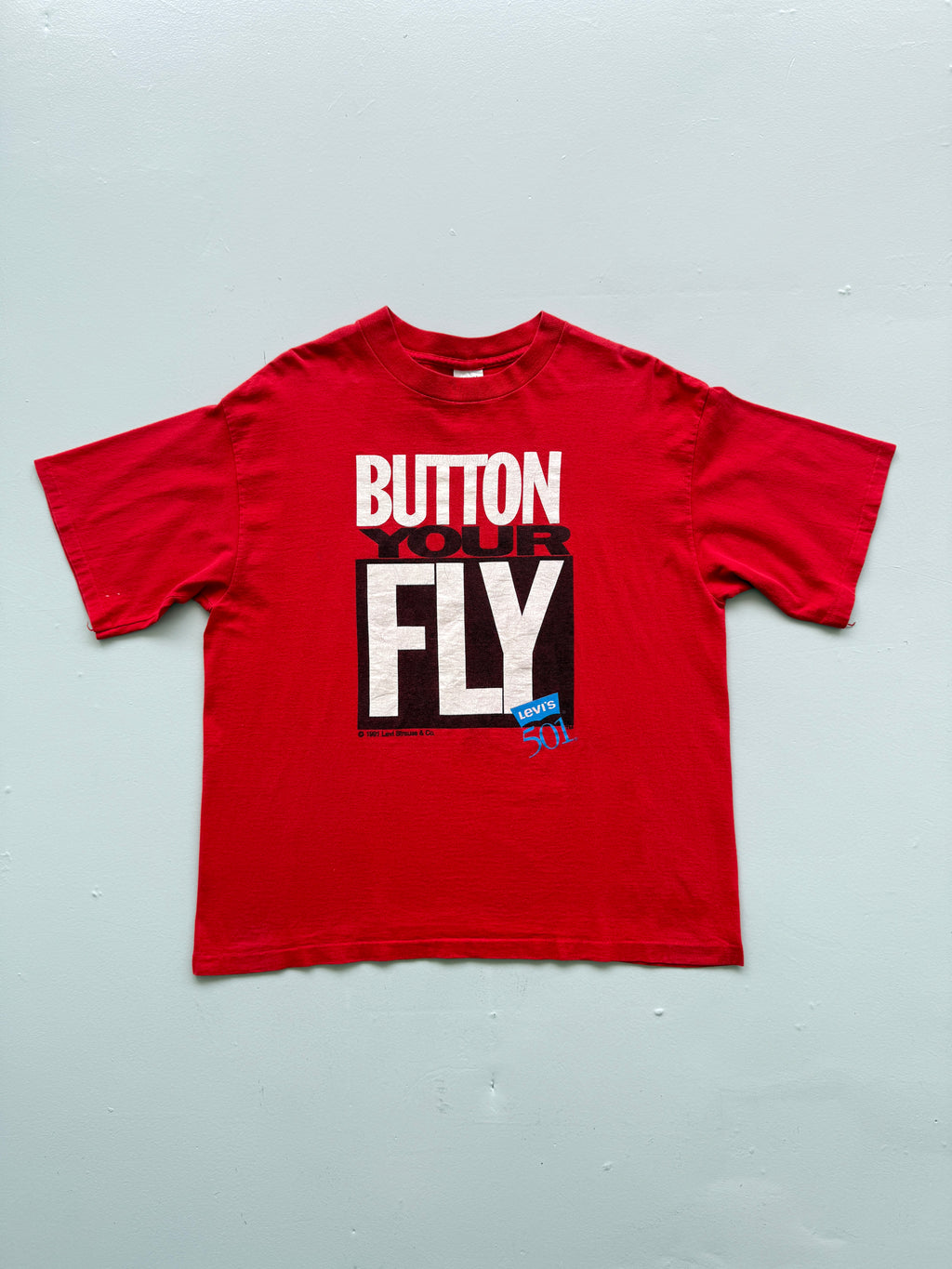 Red Levi's 90's Vintage Graphic Single Stitch T-Shirt - Large