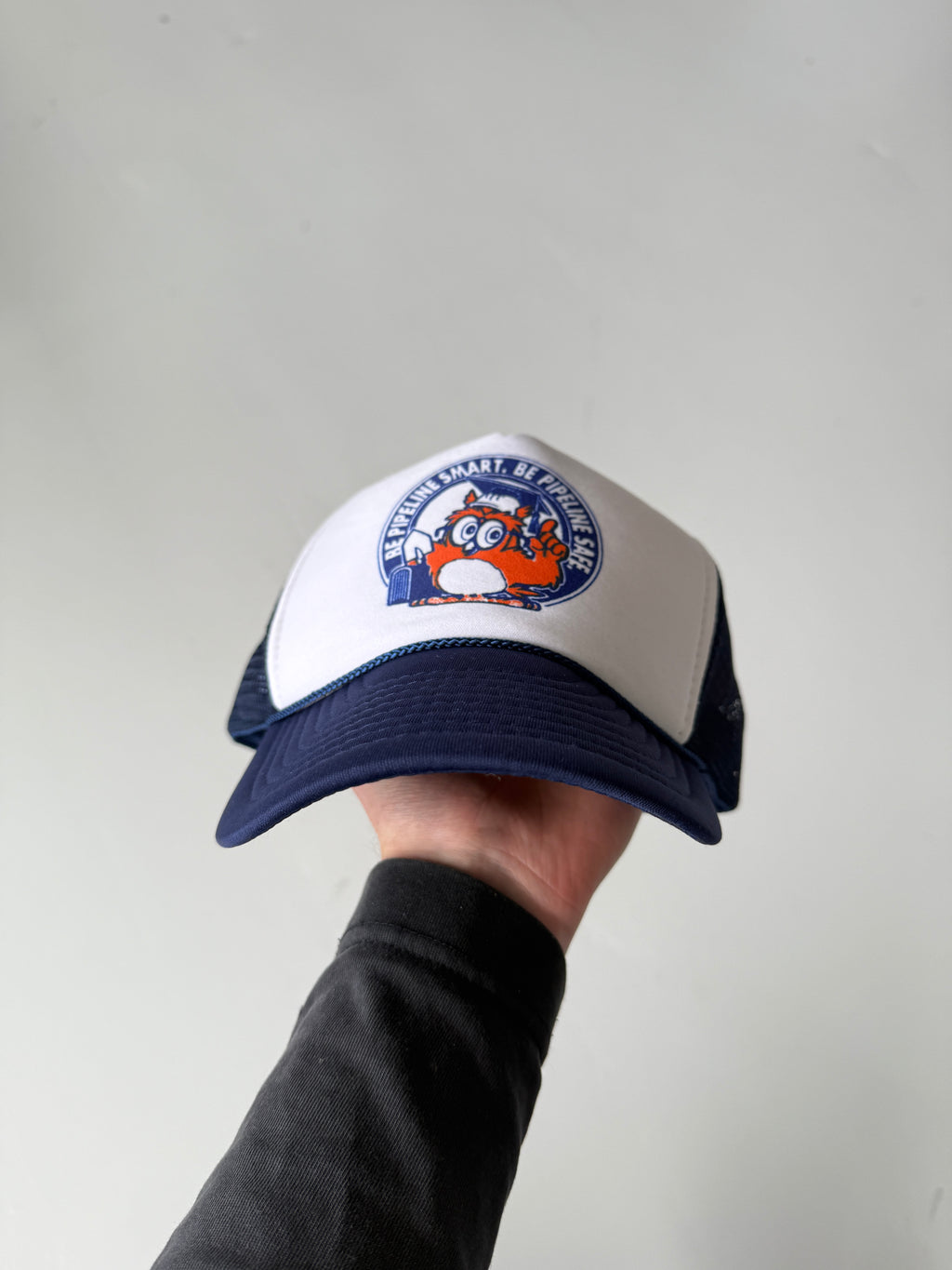 White Pipeline Safe Vintage Foam and Mesh SnapBack Trucker Cap