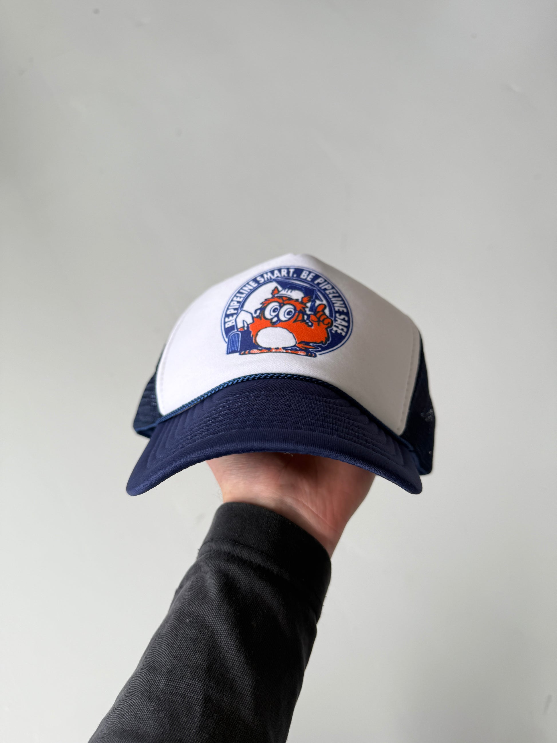 White Pipeline Safe Vintage Foam and Mesh SnapBack Trucker Cap