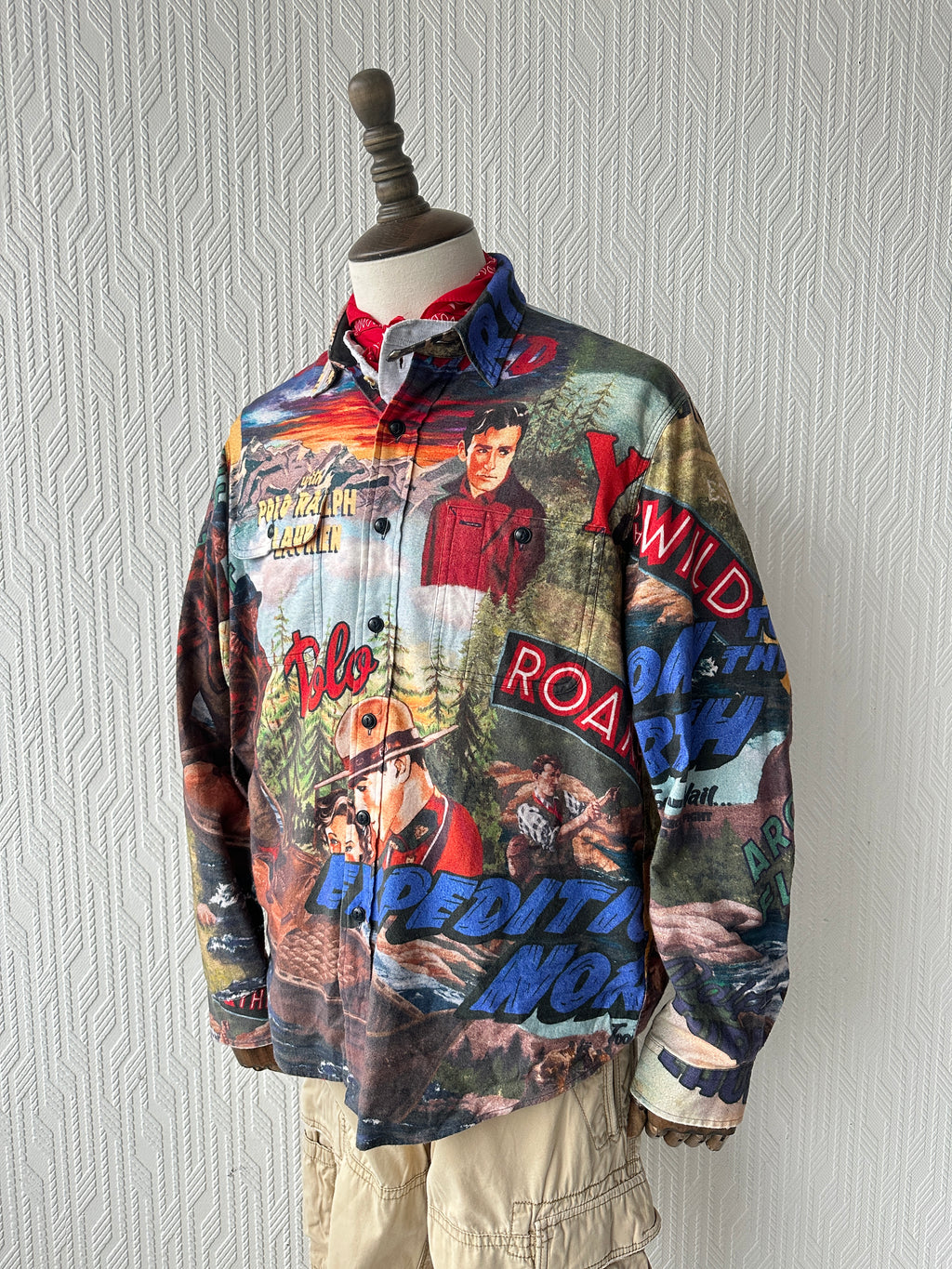 Ralph Lauren Polo Country Expedition All Over Print Graphic Shirt - Large