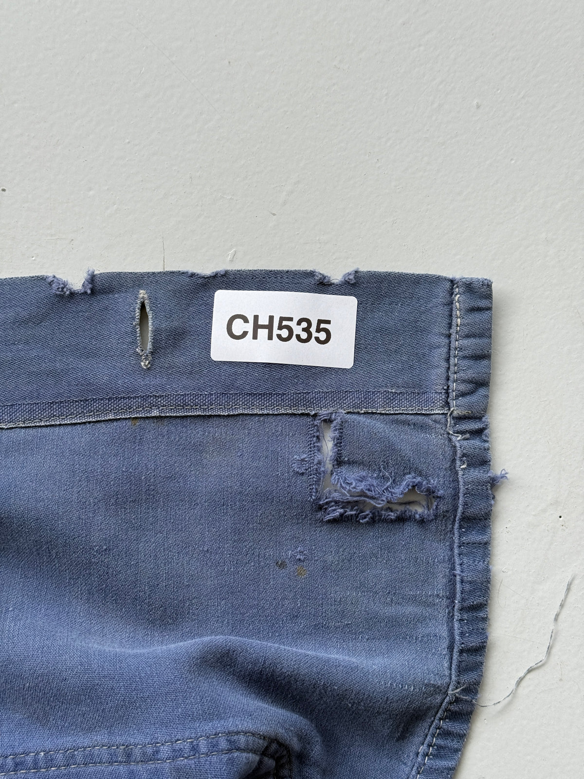 Thrashed Blue French 1950's Vintage Workwear Chore Jacket CH535 - Medium