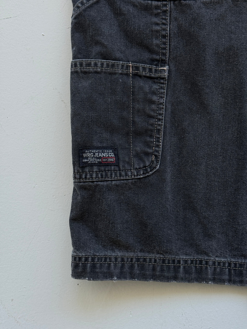 Black Wrangler 00's Vintage Baggy Carpenter Denim Shorts - W42 x L9.5