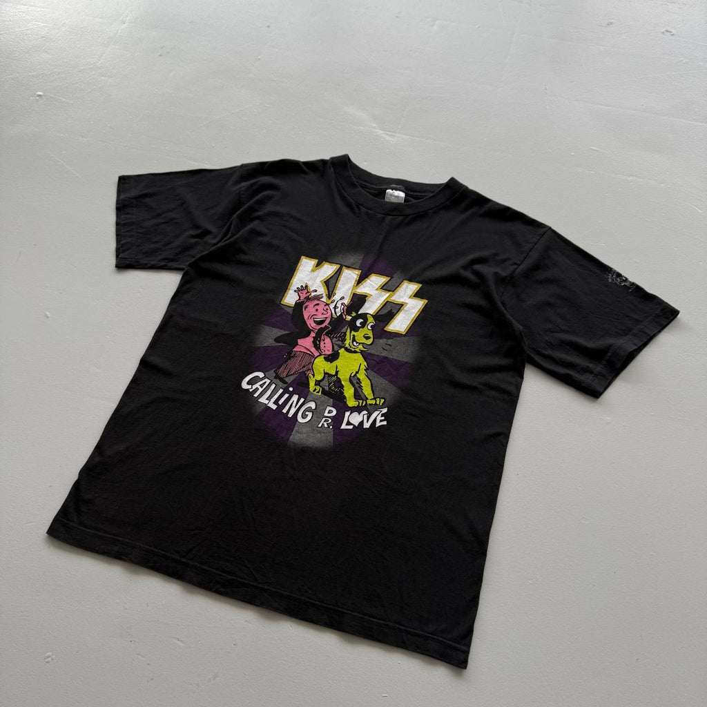 Black Rare 1994 Kiss Calling Dr Love Vintage 90's T-shirt - XL