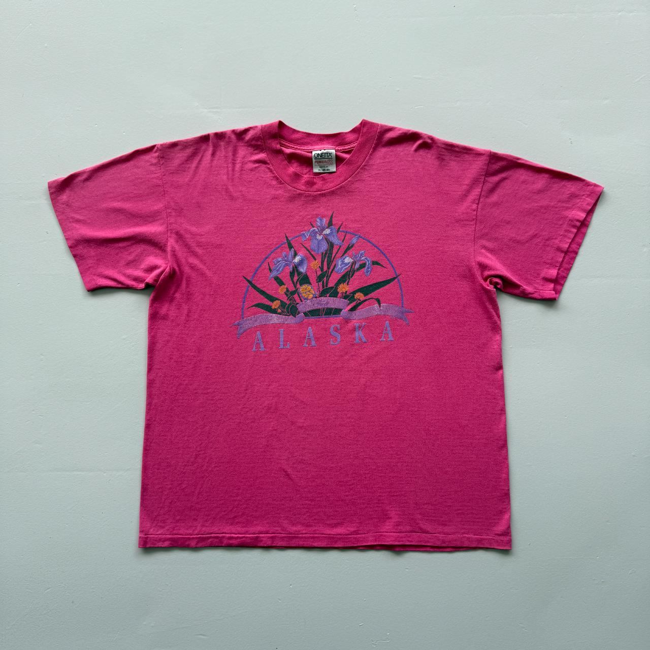 Pink Alaska Vintage Tourist 90s T-shirt - XL