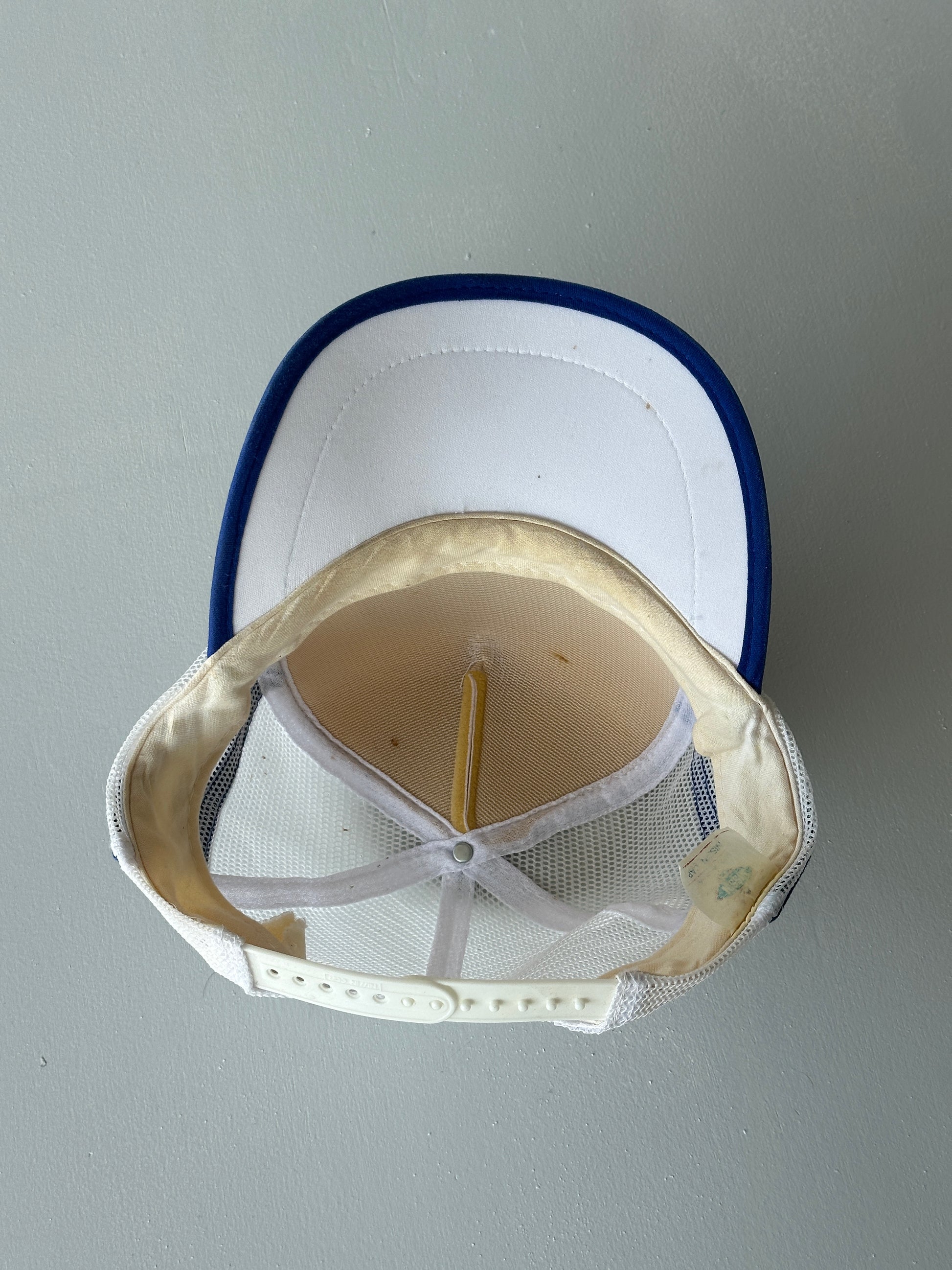 White / Blue Ford 80's Vintage Mesh SnapBack Trucker Cap