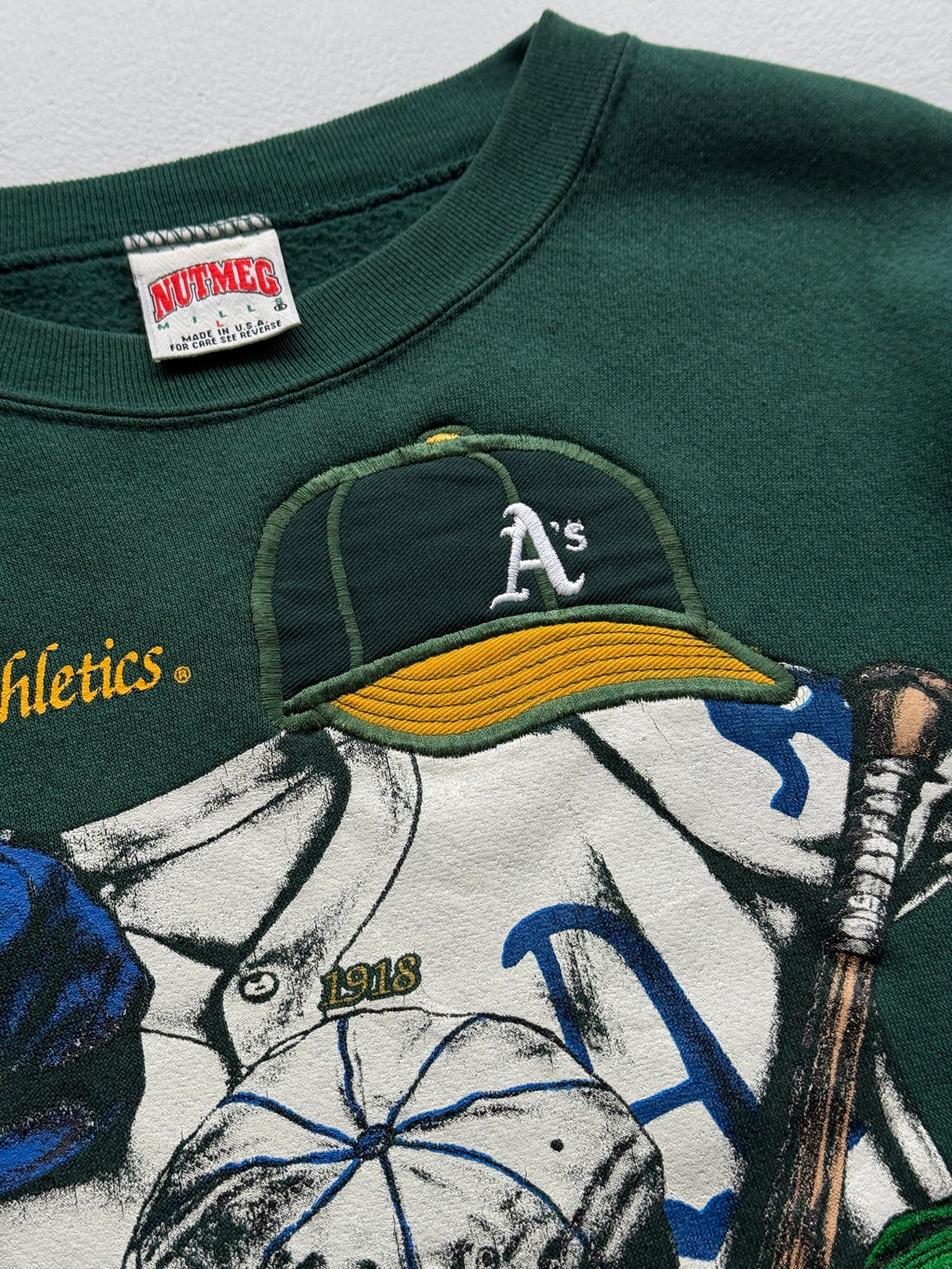 Nutmeg Mills Oakland Athletics Cooperstown 90's Vintage Sweatshirt - Large