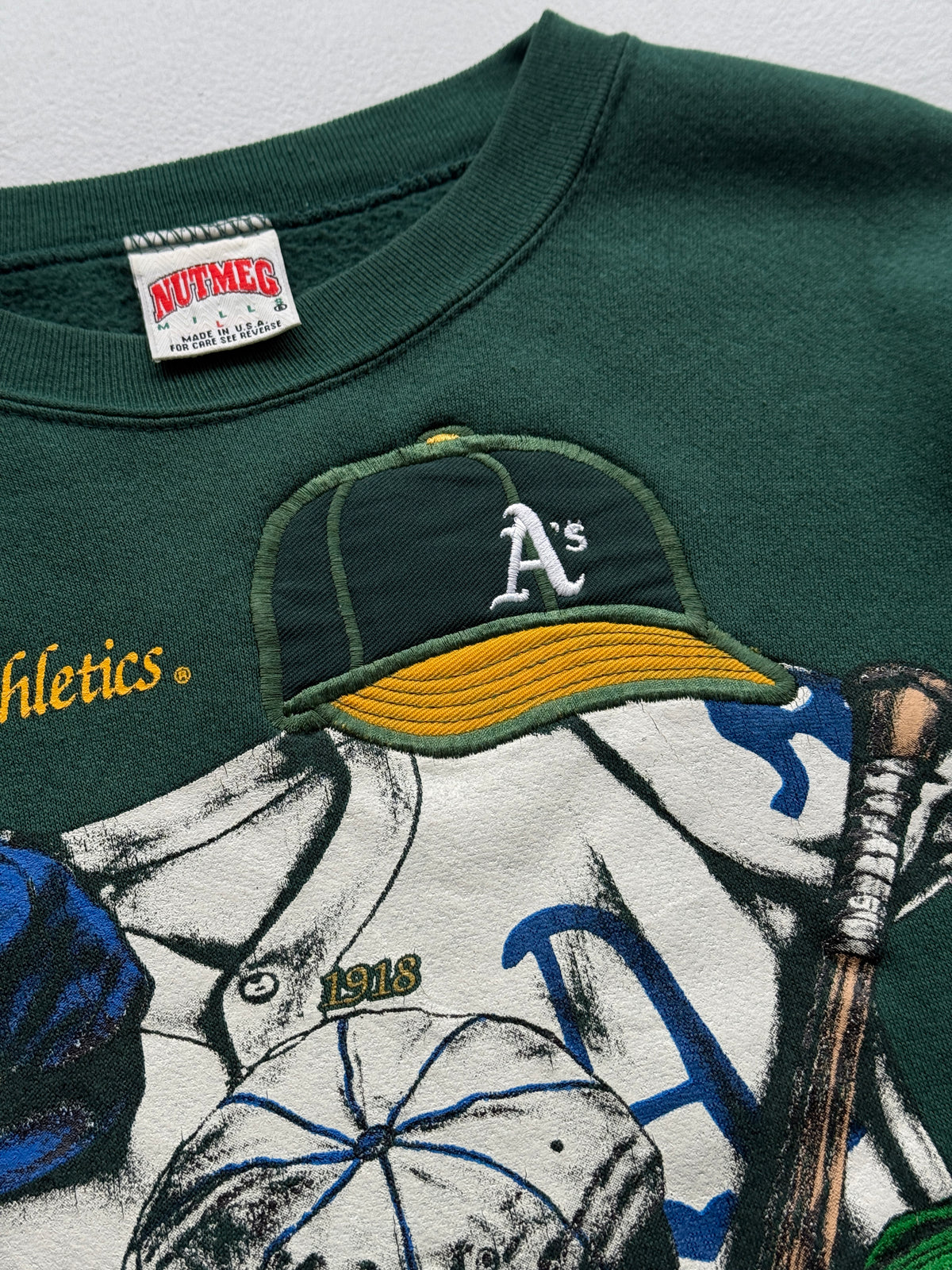 Nutmeg Mills Oakland Athletics Cooperstown 90's Vintage Sweatshirt - Large