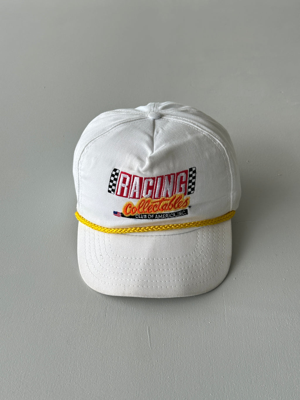 White Racing Collectables Club of America 90's Vintage SnapBack Trucker Cap