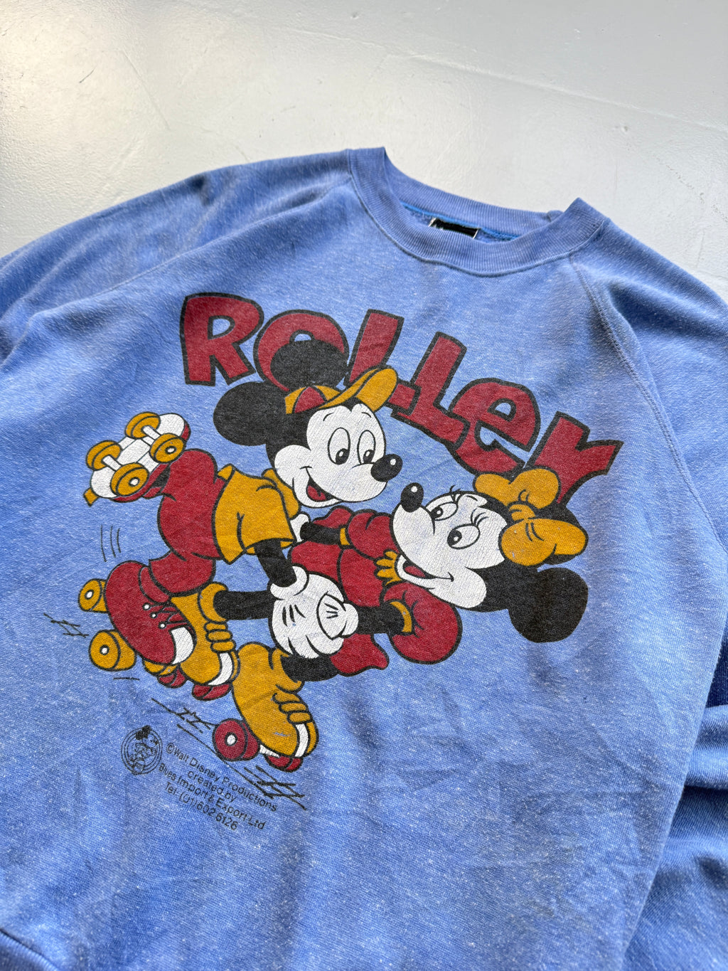 Blue Mickey and Minnie 90's Vintage Disney Graphic Sweatshirt - Small