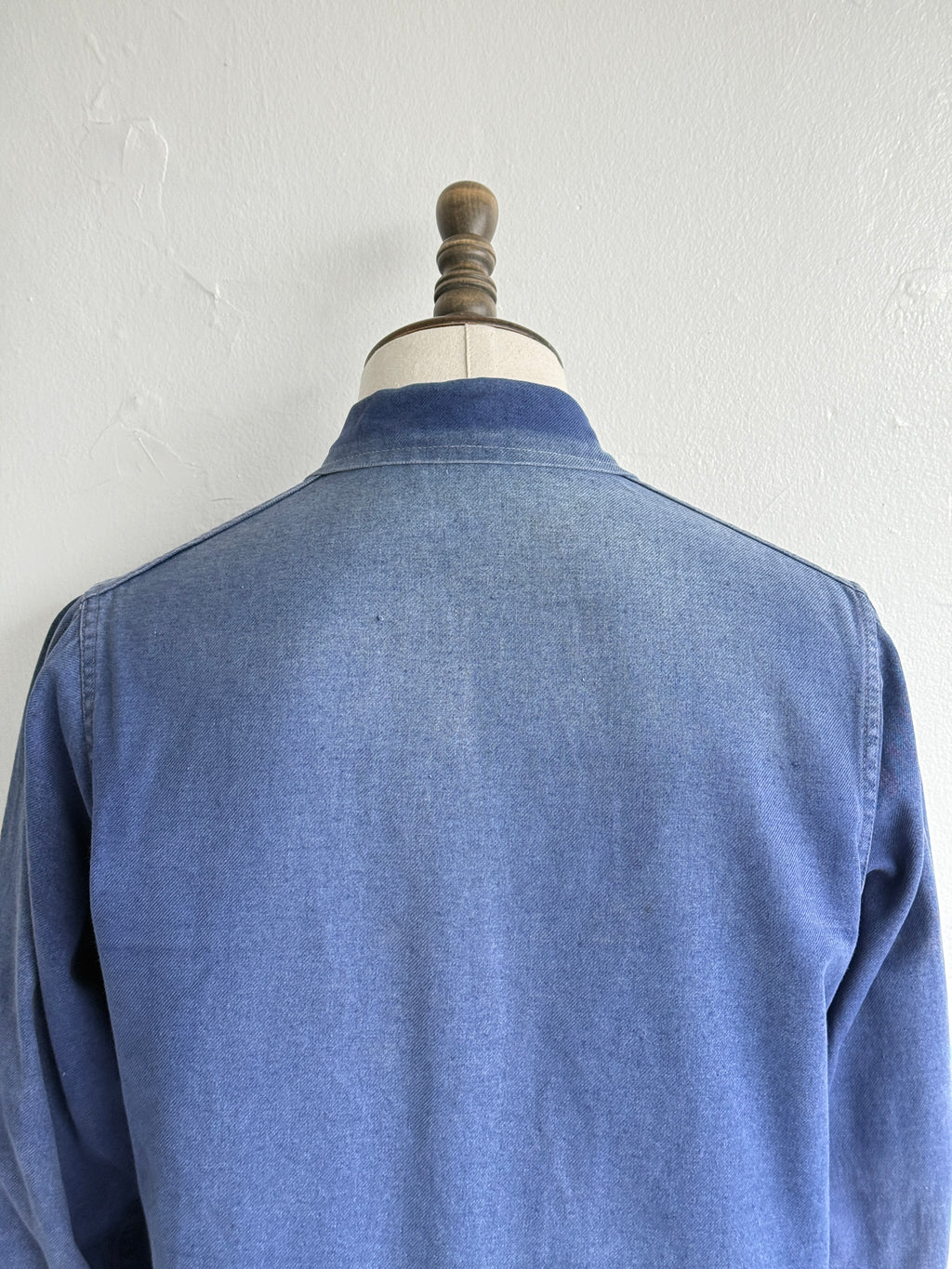 Thrashed Blue French 1950s/60s Vintage Workwear Chore Jacket CH533 - XS