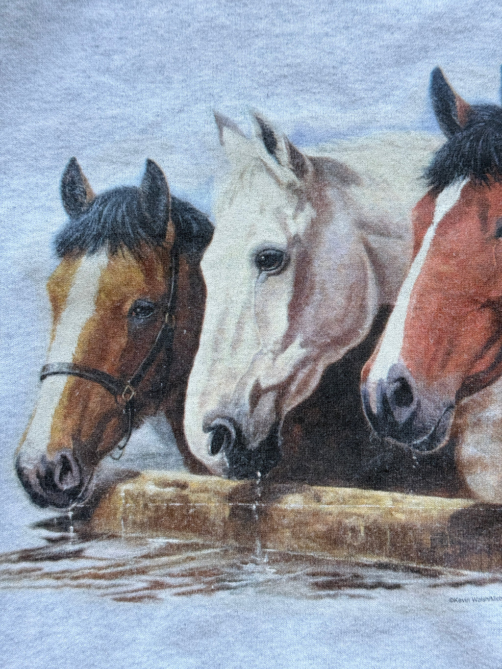 Three Horses Graphic 90's Vintage Sweatshirt - Small