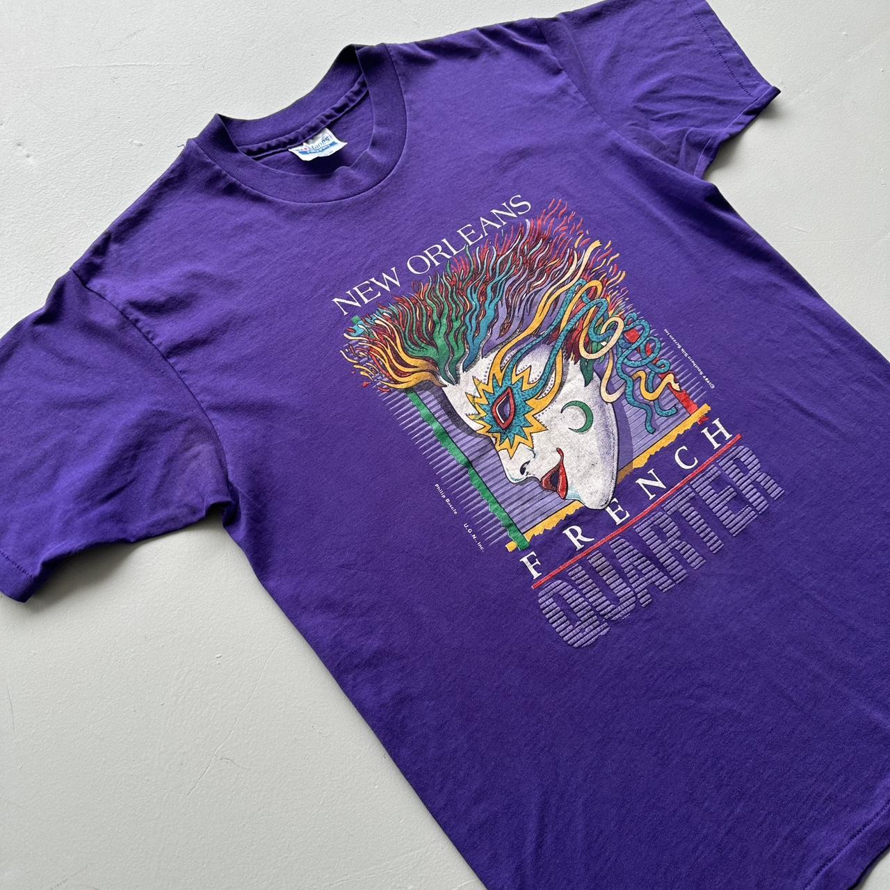 Purple New Orleans 90s Vintage T-shirt - Large