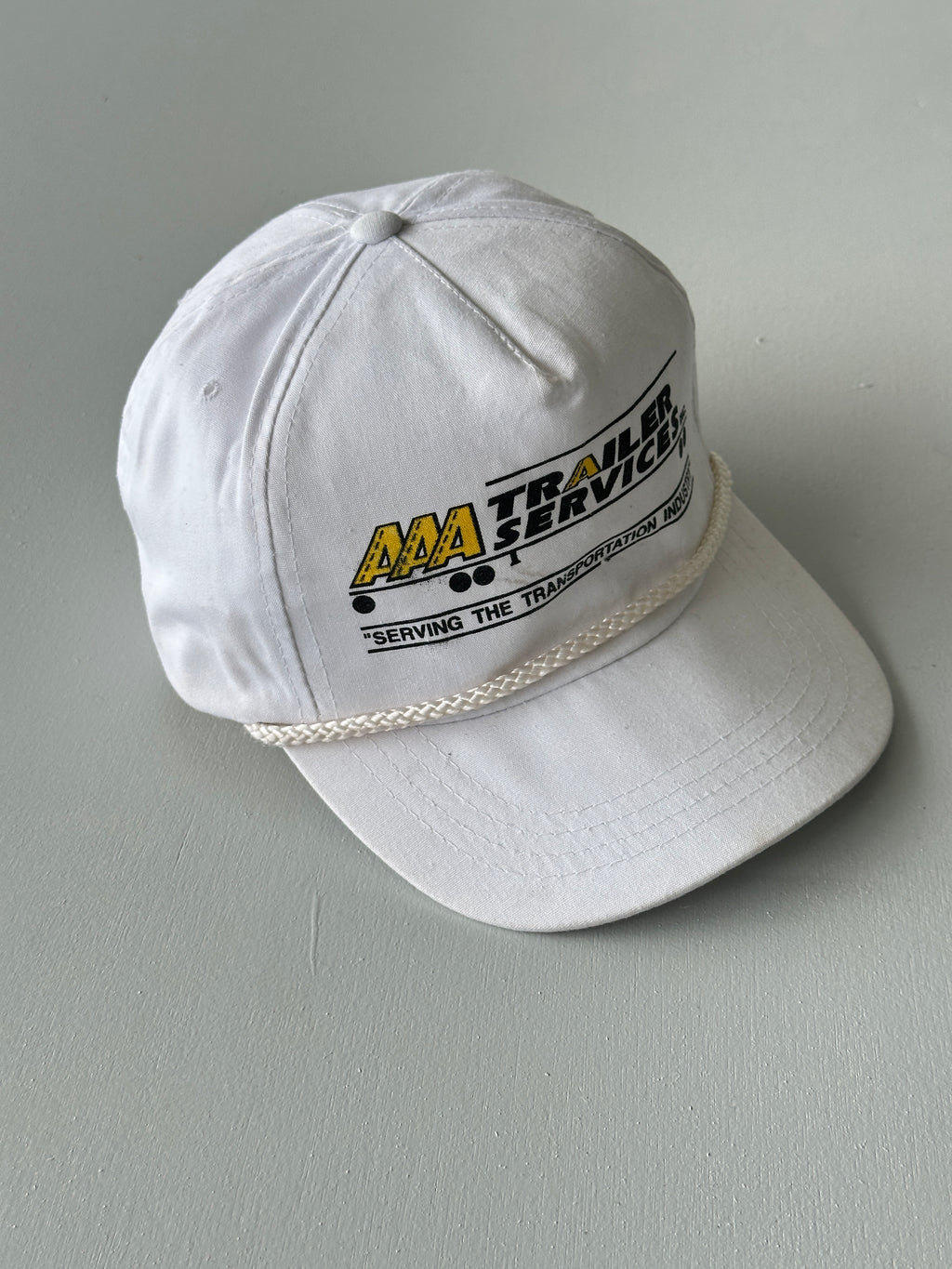 White AAA Trailer Services 90's Vintage SnapBack Trucker Cap