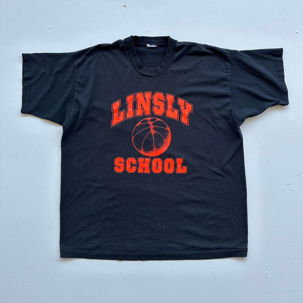 Linsly School Basketball Black 90s Vintage T-shirt - XL