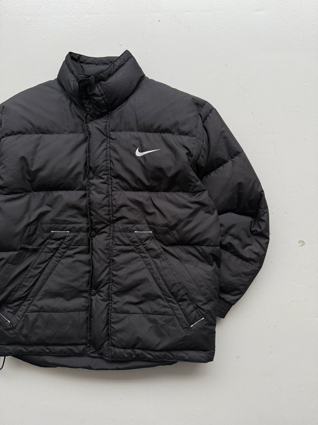 Black Nike  90's Vintage Padded Puffer Jacket Big Swoosh - XS/Small