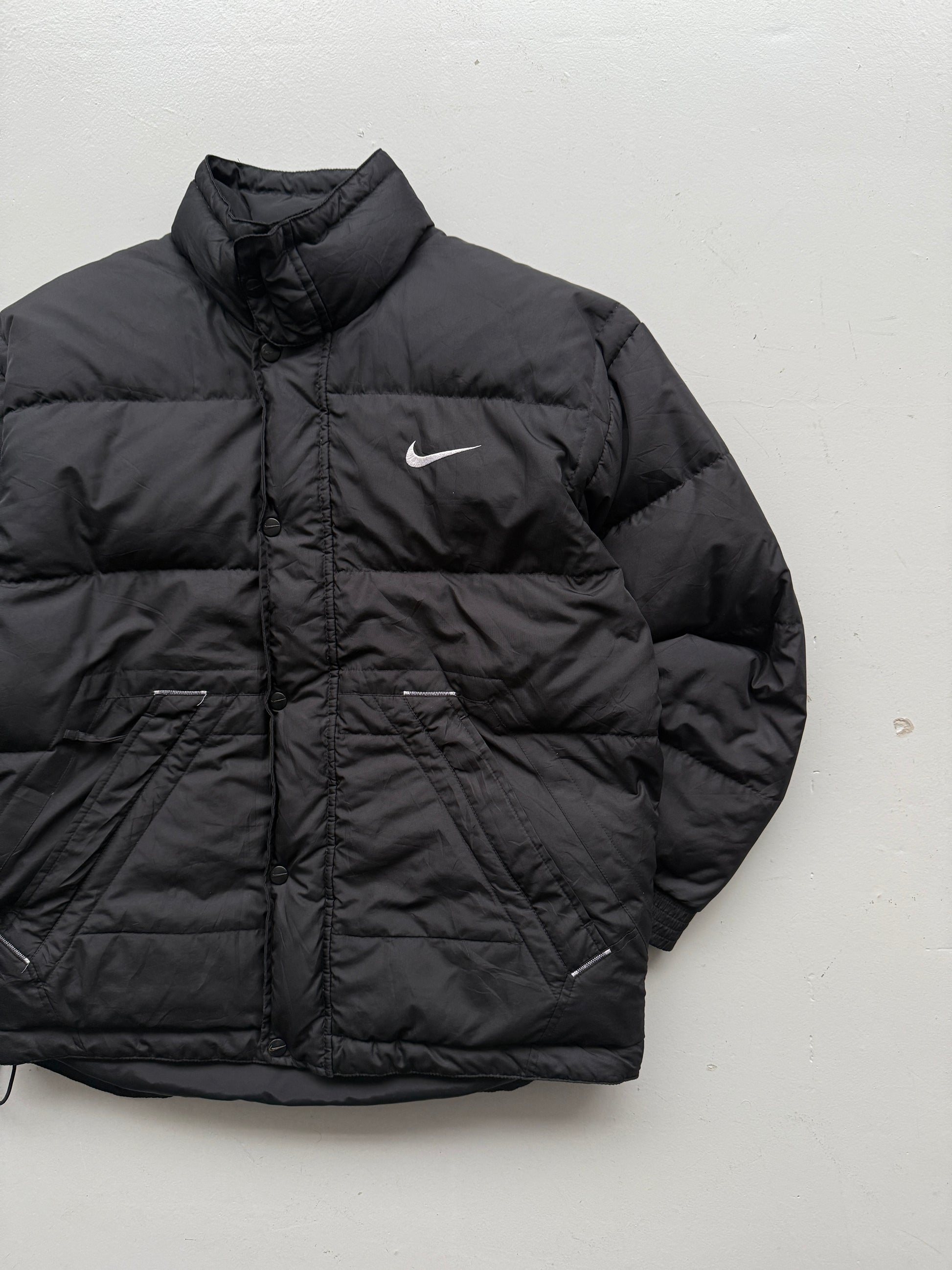 Black Nike  90's Vintage Padded Puffer Jacket Big Swoosh - XS/Small